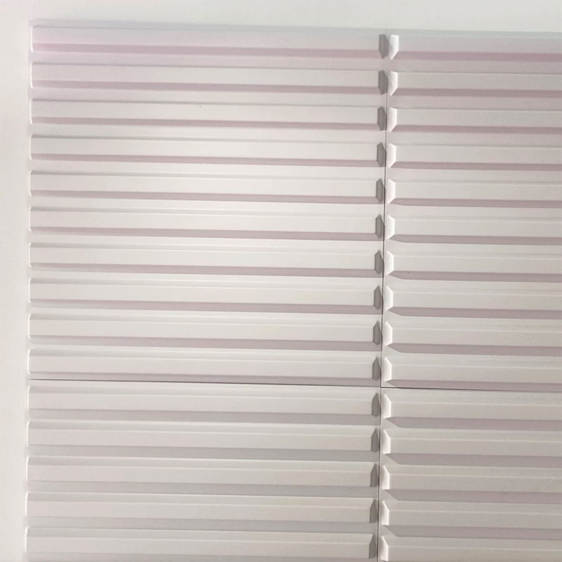 Pannello PVC 3D Rivestimento Boiserie a parete MILLERIGHE LISTELLI 50x50cm Bianco - 11