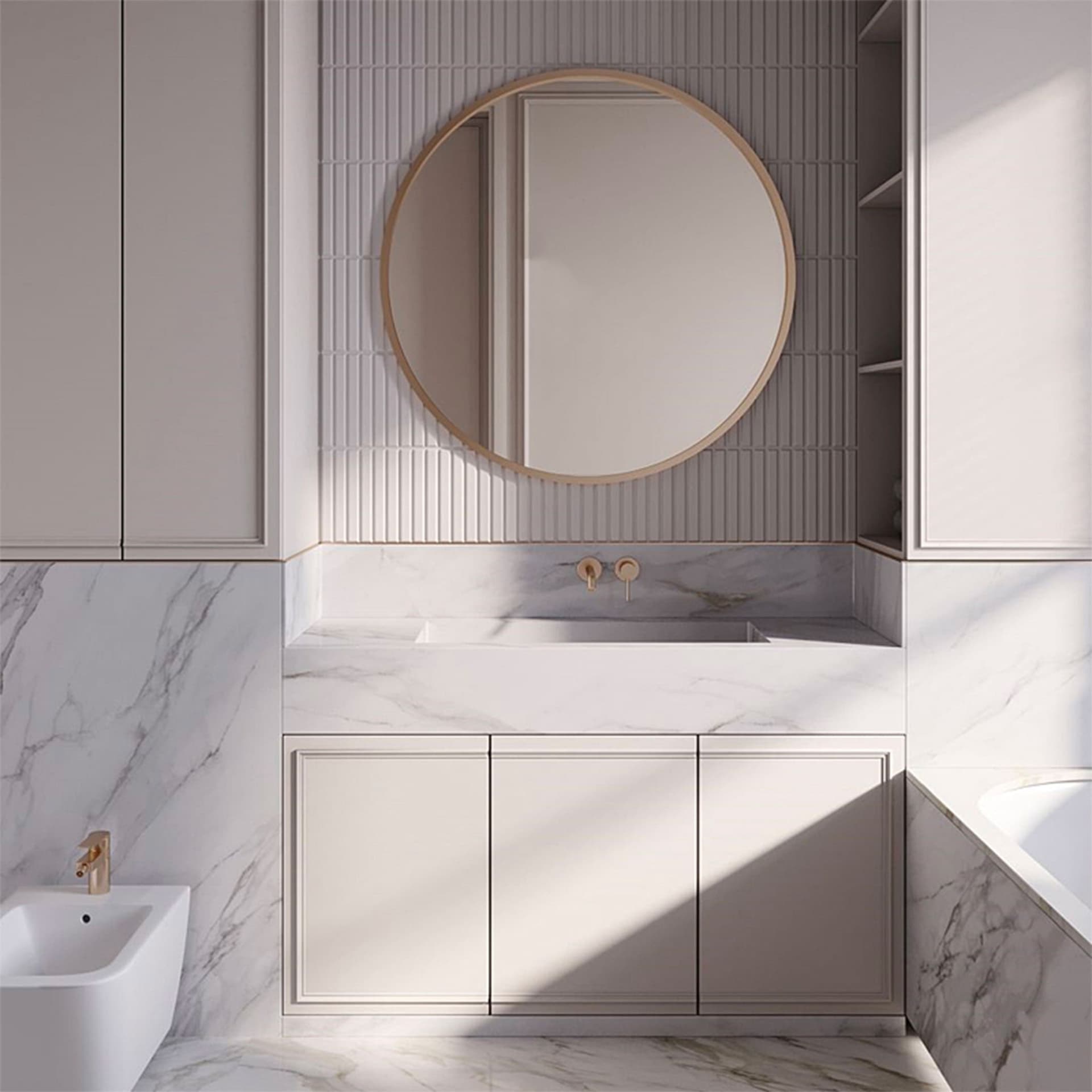 Pannello PVC 3D Rivestimento Boiserie a parete MILLERIGHE LISTELLI 50x50cm Bianco - 12