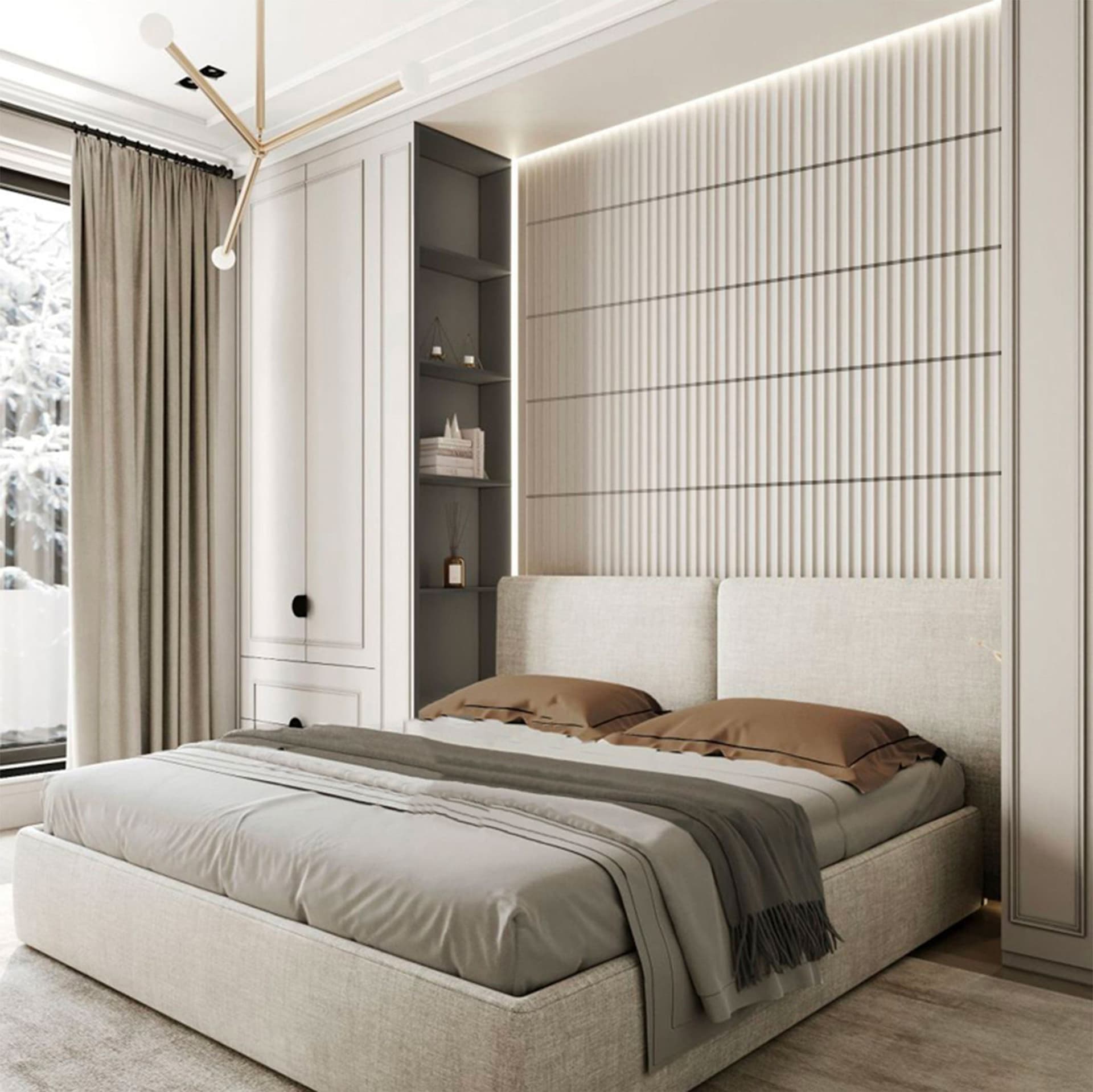Pannello PVC 3D Rivestimento Boiserie a parete MILLERIGHE LISTELLI 50x50cm Bianco - 6