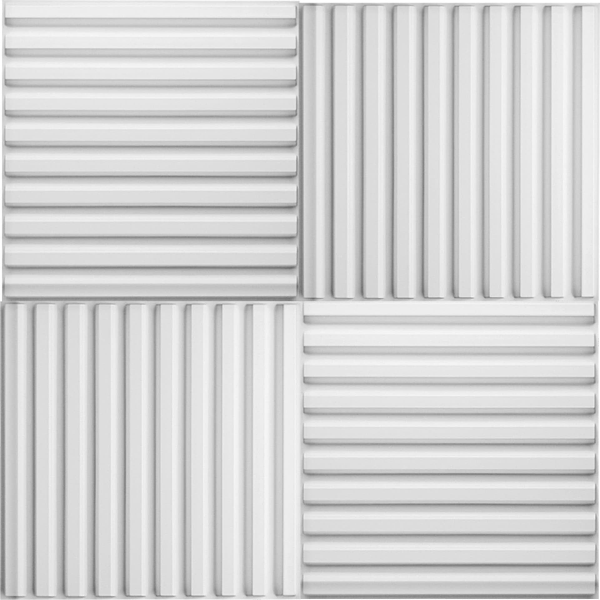 Pannello PVC 3D Rivestimento Boiserie a parete MILLERIGHE LISTELLI 50x50cm Bianco - 8