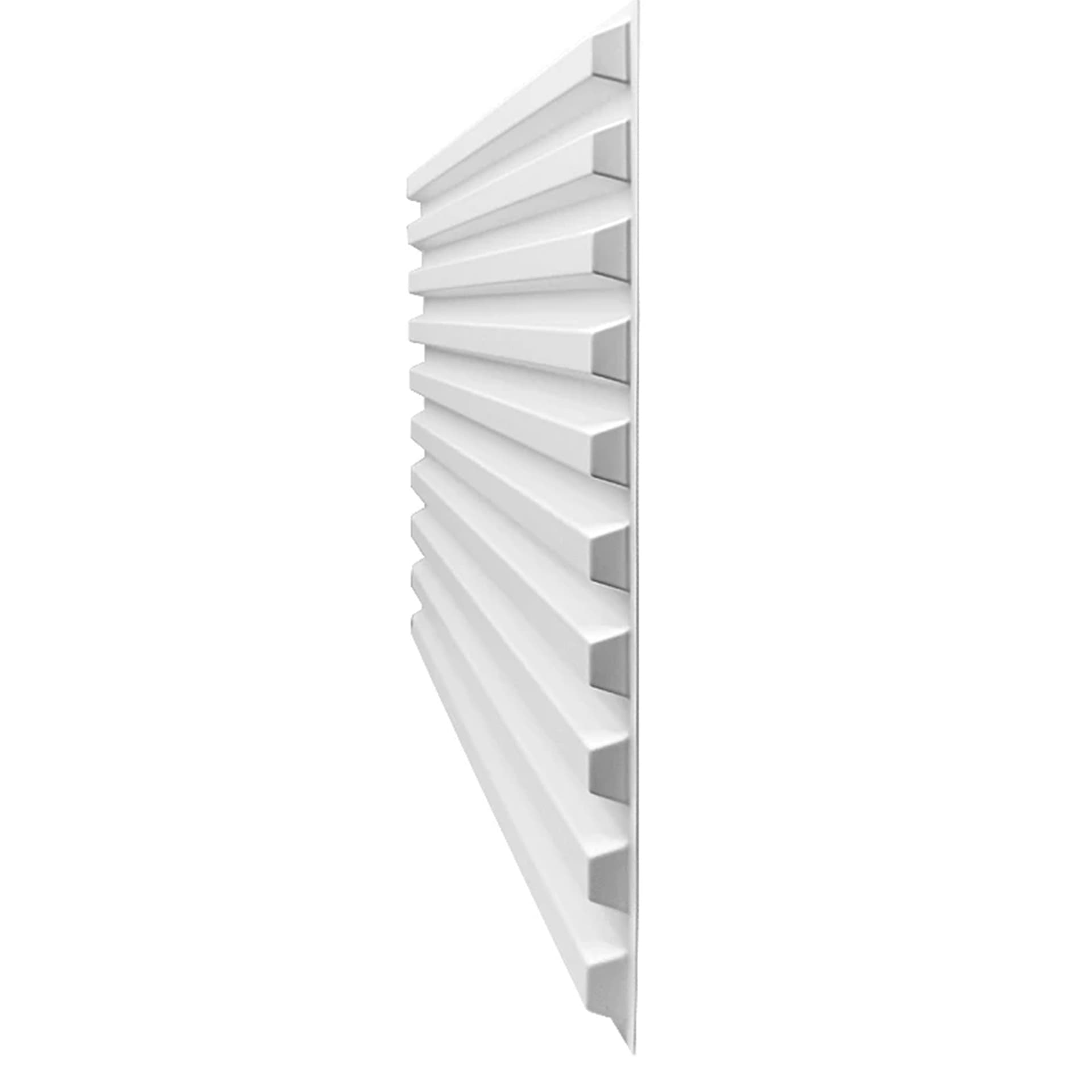 Pannello PVC 3D Rivestimento Boiserie a parete MILLERIGHE LISTELLI 50x50cm Bianco - 10
