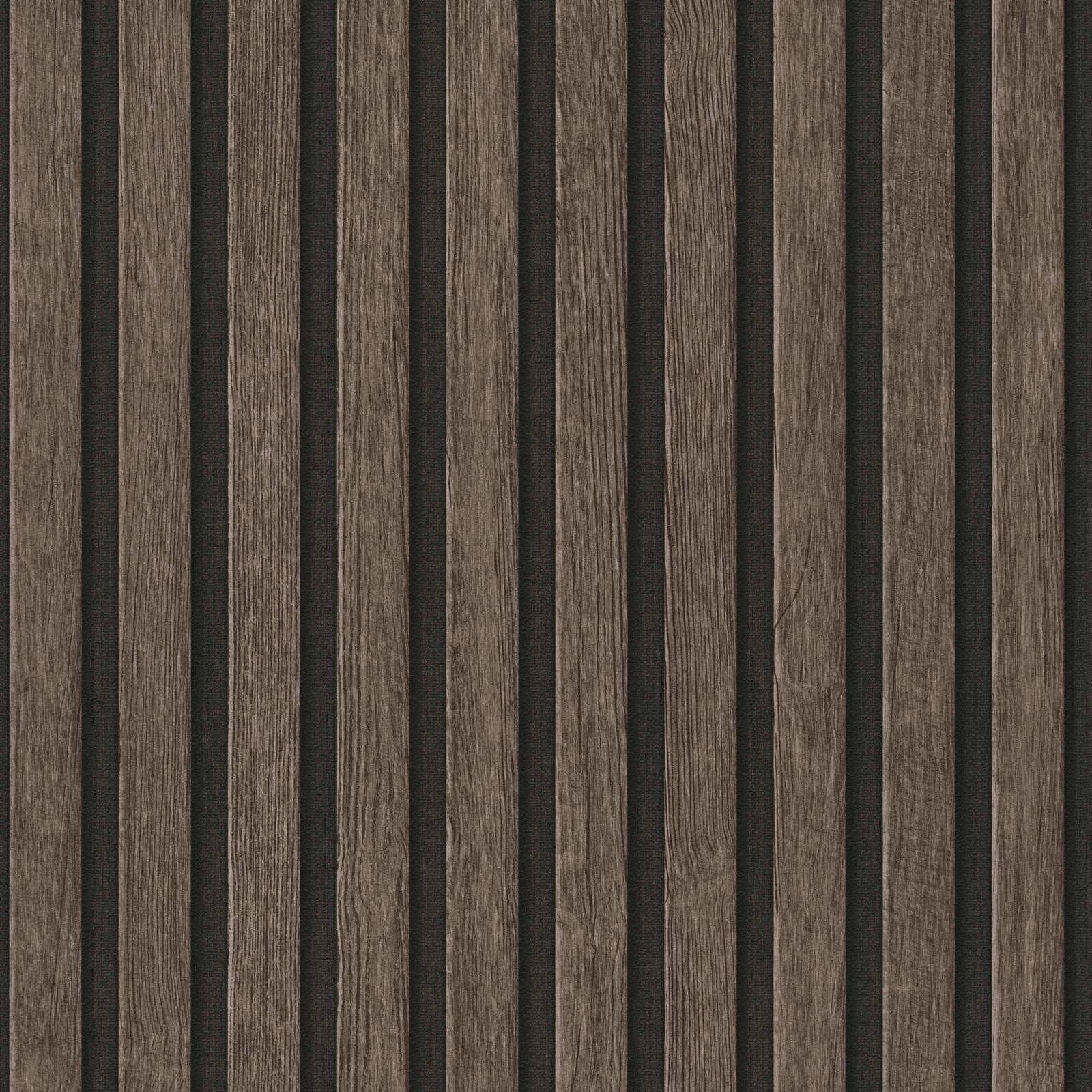 Rotolo da 5 mq di Carta da Parati LAMELLI LEGNO MILLERIGHE 3D effetto Boiserie ROVERE THERMO - 11