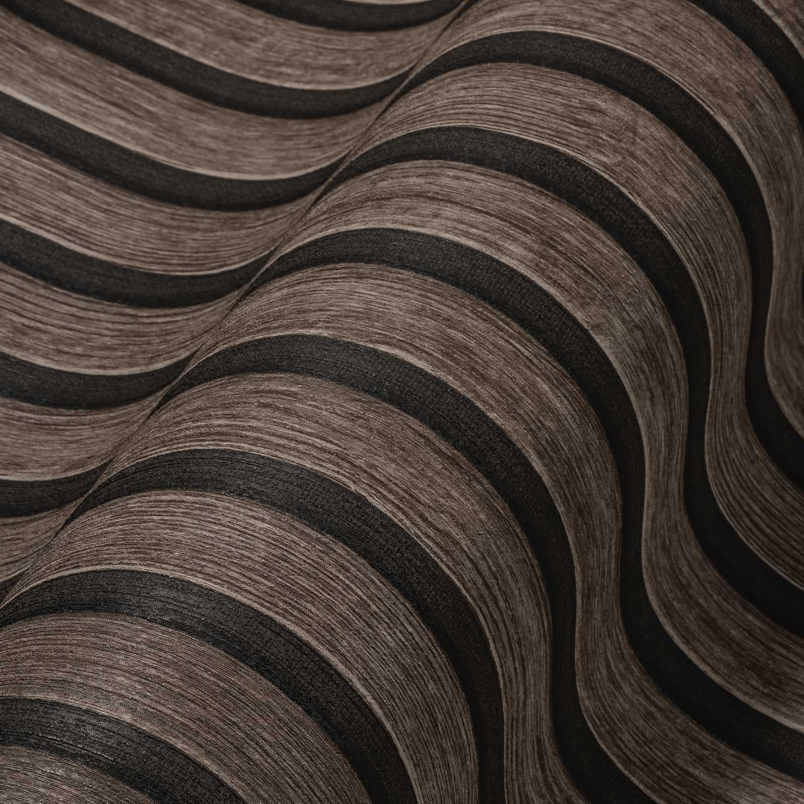 Rotolo da 5 mq di Carta da Parati LAMELLI LEGNO MILLERIGHE 3D effetto Boiserie ROVERE THERMO - 9