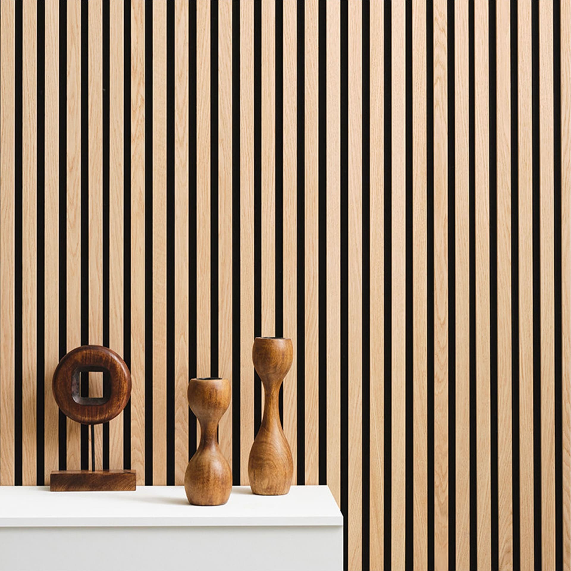 Pannello Acustico Feltro e fibra di legno Lamelli millerighe ROVERE CHIARO 120x34x1,5 - 4