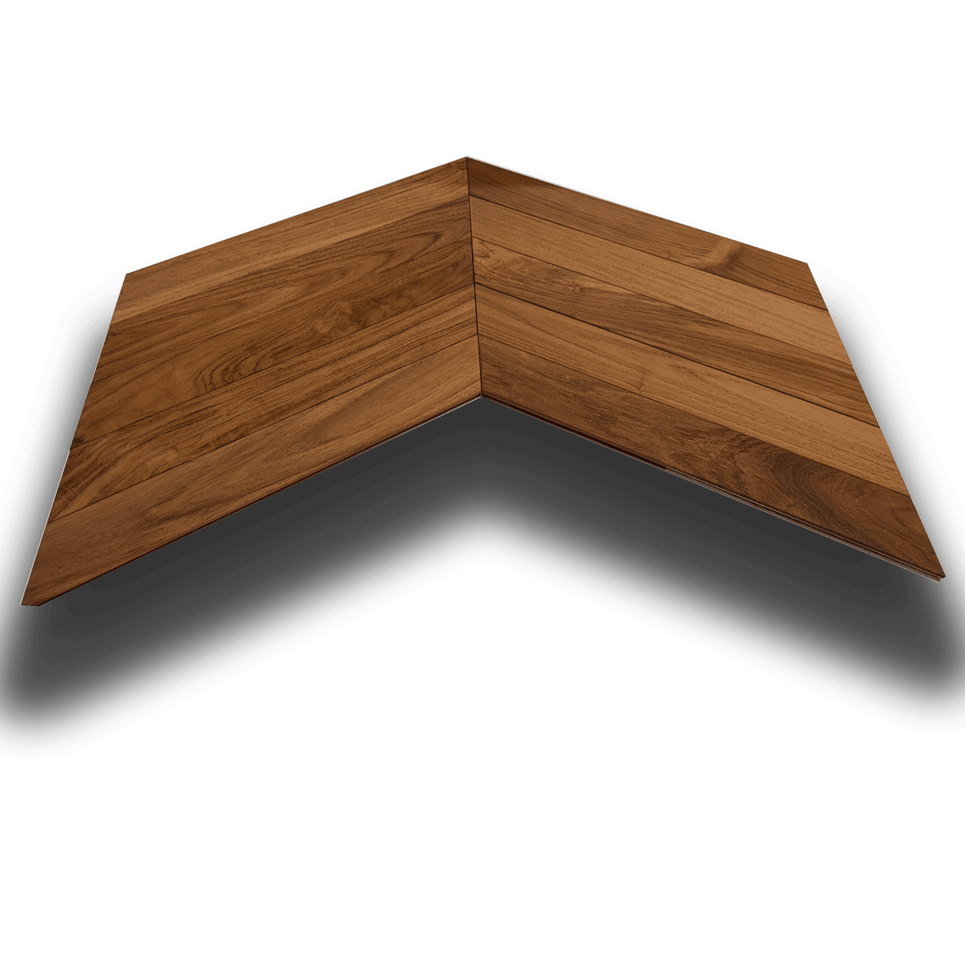 Parquet prefinito massello (due strati in teak) Teak Asia Spina ungherese vern. effetto olio, bisellato 10x70x450 - 4