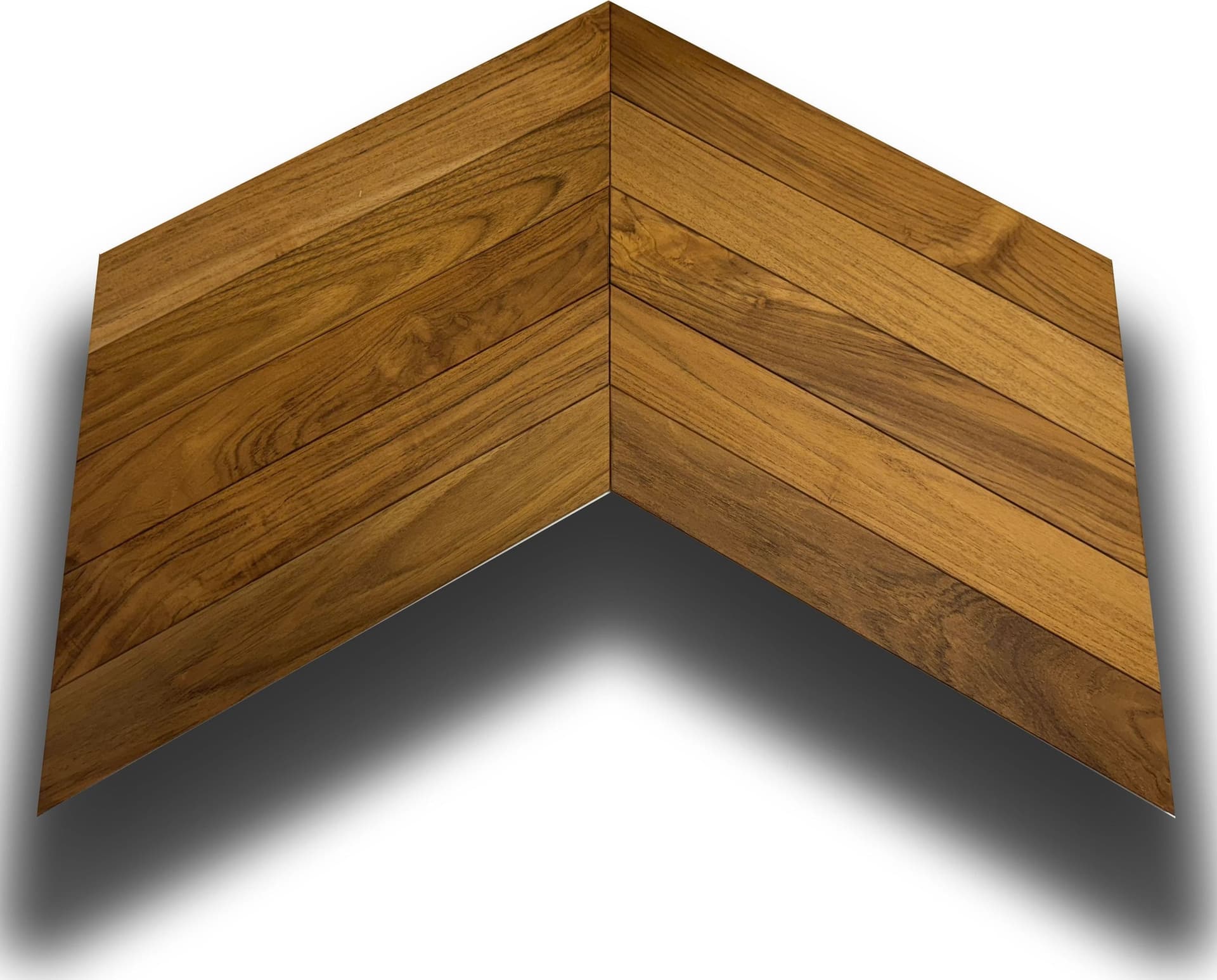 Parquet prefinito massello (due strati in teak) Teak Asia Spina ungherese vern. effetto olio, bisellato 10x70x450 - 5