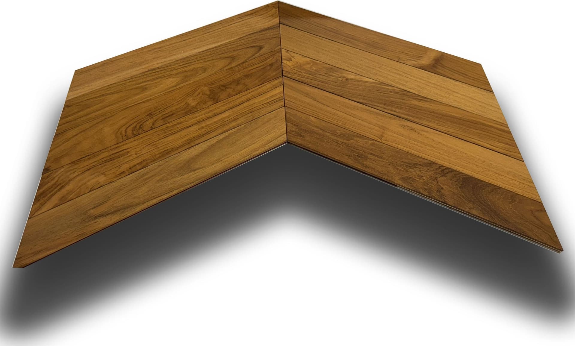 Parquet prefinito massello (due strati in teak) Teak Asia Spina ungherese vern. effetto olio, bisellato 10x70x450 - 7