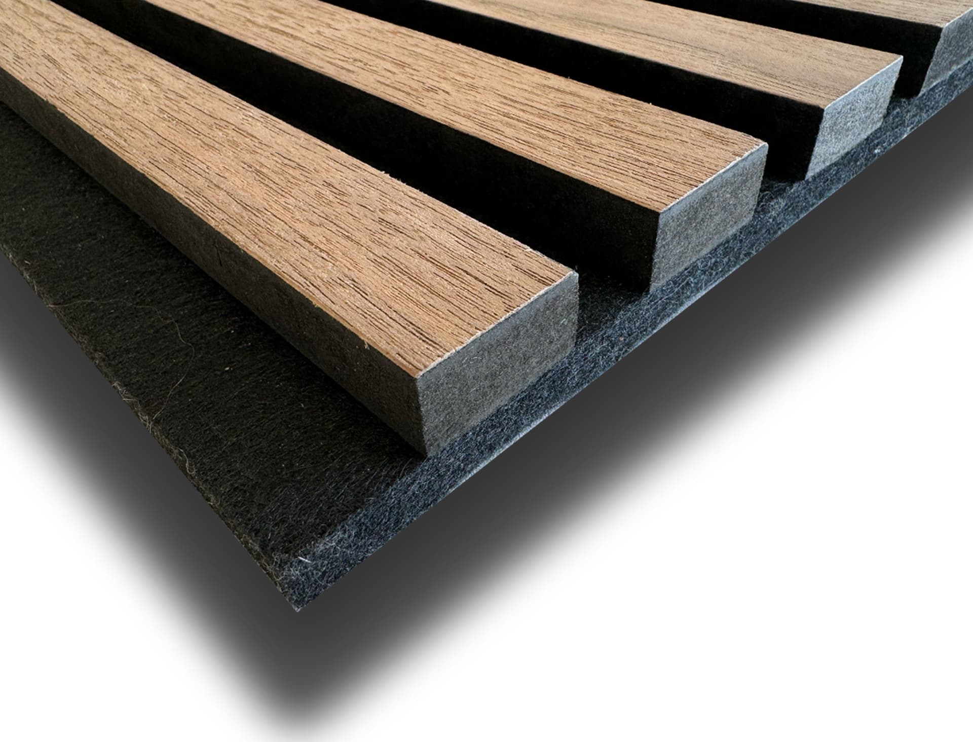Pannello Lamelli da 1,36mq 22x526x2600mm ACUSTICO in VERO LEGNO di NOCE, ROVERE e R.THERMO - 22