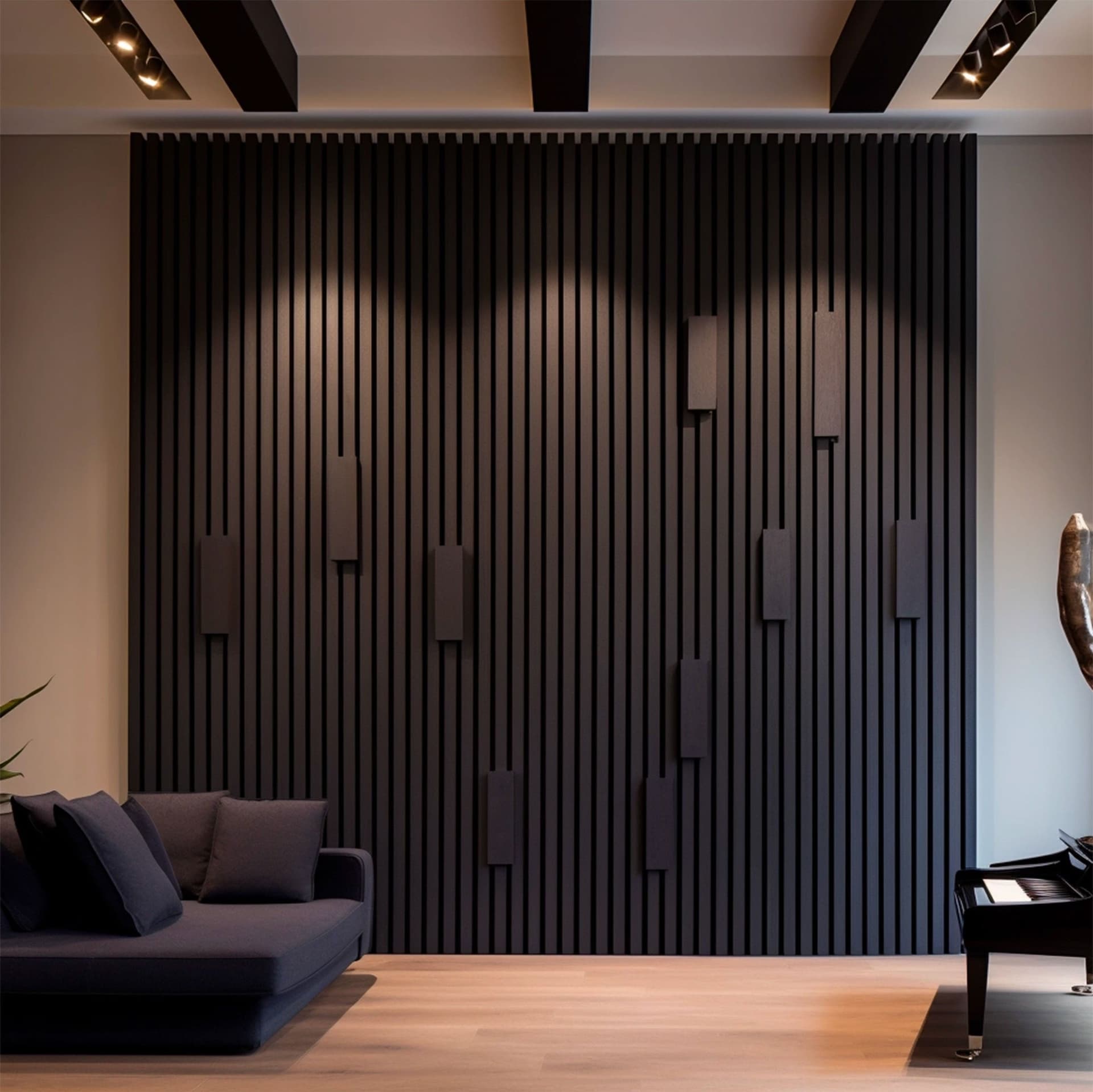 Pannello Lamelli da 1,36mq 22x526x2600mm ACUSTICO in VERO LEGNO di NOCE, ROVERE e R.THERMO - 20