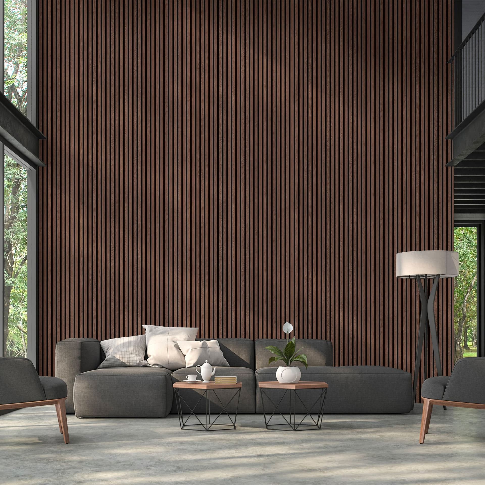 Pannello Lamelli da 1,36mq 22x526x2600mm ACUSTICO in VERO LEGNO di NOCE, ROVERE e R.THERMO - 7