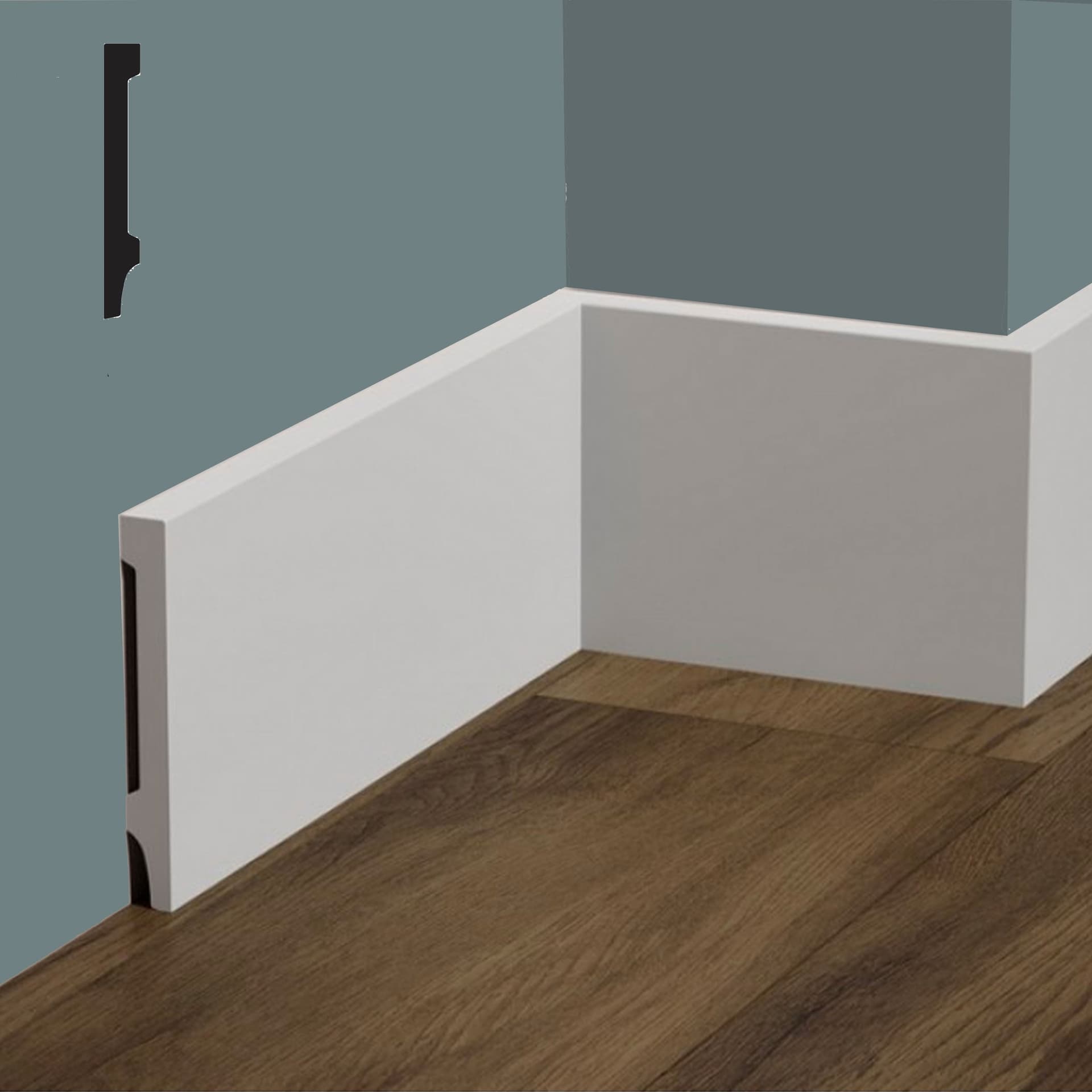 Battiscopa DIRITTO SQUADRATO in POLIMERI FeelingWood-HD 120x15mm - BIANCO (prezzo al metro) - 3