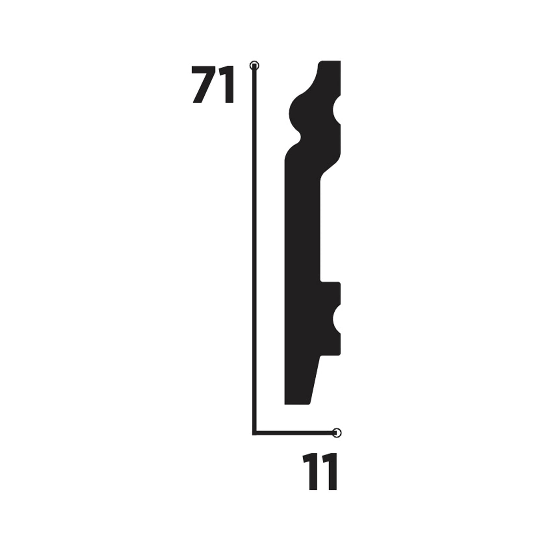 bancale da 84ml di Battiscopa BAROCCO in POLIMERI FeelingWood-HD 71x11mm - BIANCO - 2