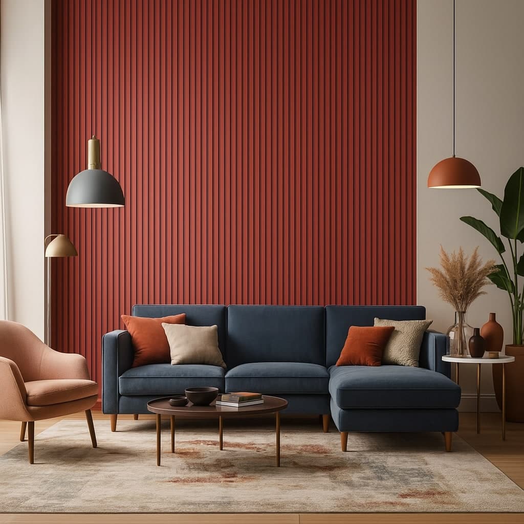 €5,35ml - Asta intera 14x117x2800mm di Rivestimento a Lamelli in fibra di legno SILK TOUCH - TERRACOTTA - 4