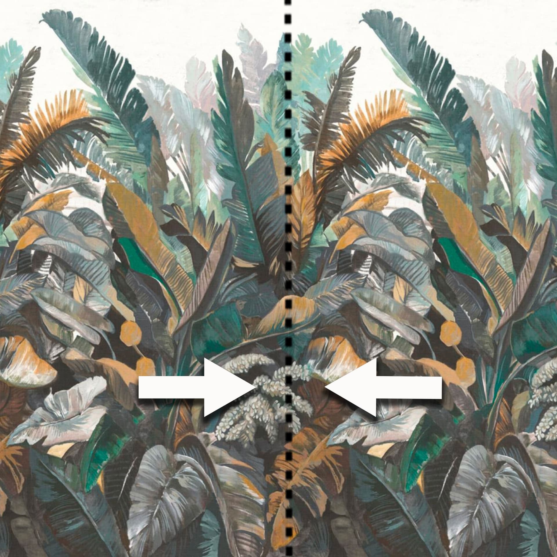 Pannello FOLIAGE GREEN 159x280cm di Carta da Parati TNT VINILICO a modulo raccordabile continuativo (3 teli/rotoli) - 2