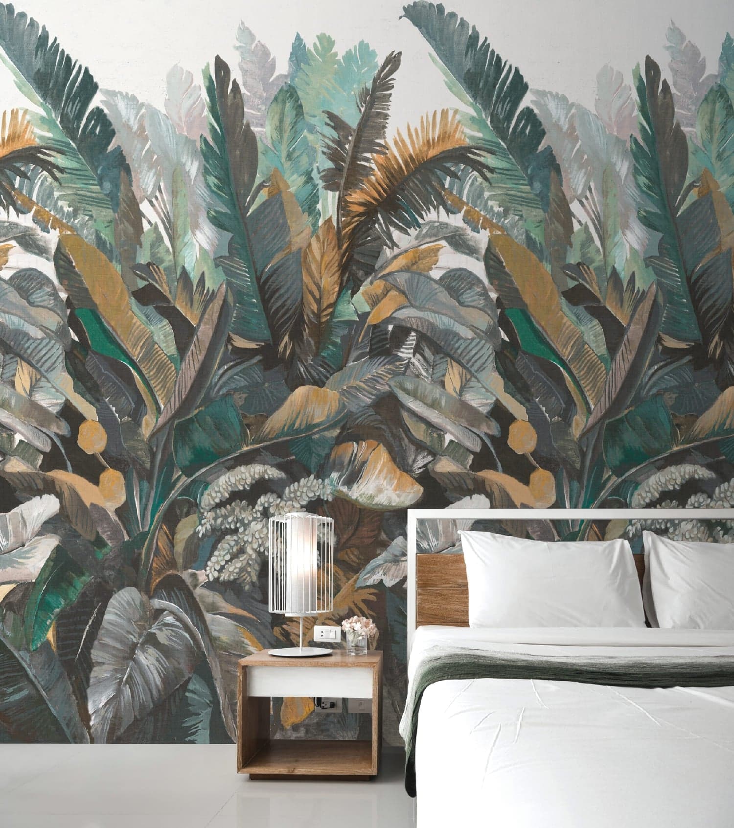 Pannello FOLIAGE GREEN 159x280cm di Carta da Parati TNT VINILICO a modulo raccordabile continuativo (3 teli/rotoli) - 4