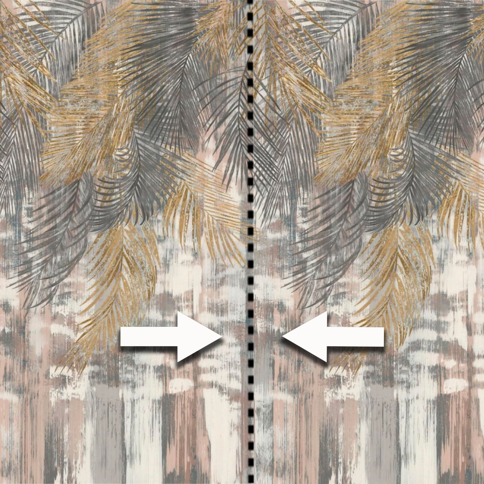 Pannello PALMAS 159x280cm di Carta da Parati TNT VINILICO a modulo raccordabile continuativo (3 teli/rotoli) - 2