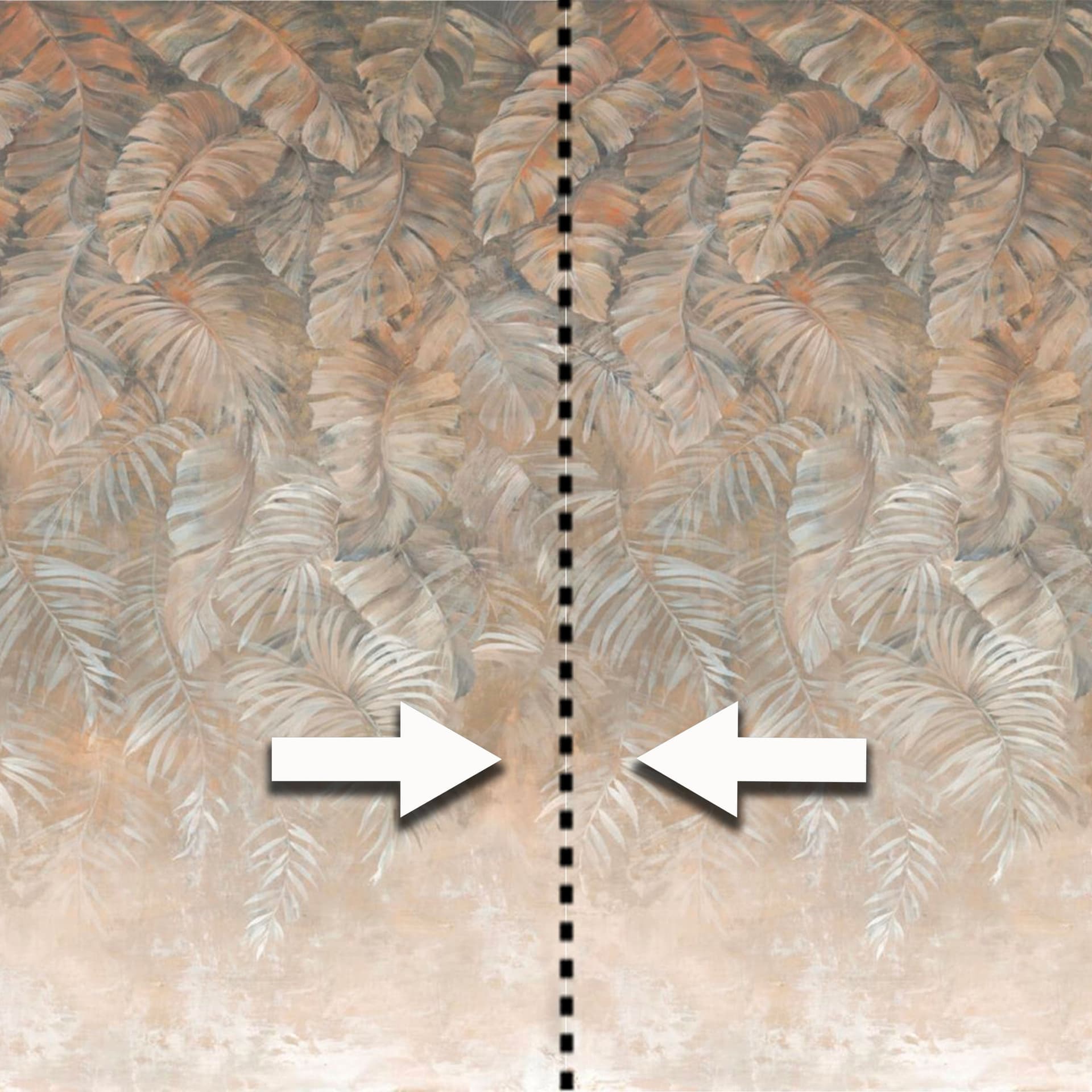 Pannello FOLIAGE FANGO 159x280cm di Carta da Parati TNT VINILICO a modulo raccordabile continuativo (3 teli/rotoli) - 3