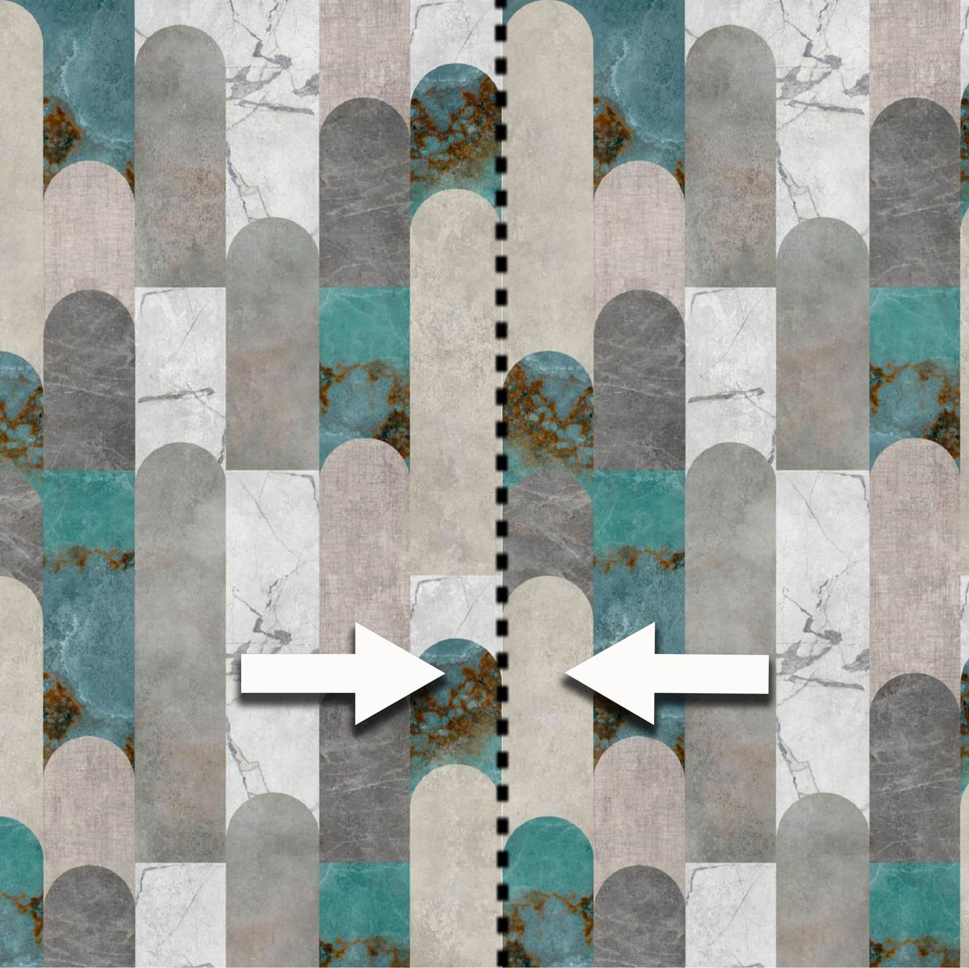 Pannello MARBLE 159x280cm di Carta da Parati TNT VINILICO a modulo raccordabile continuativo (3 teli/rotoli) - 2