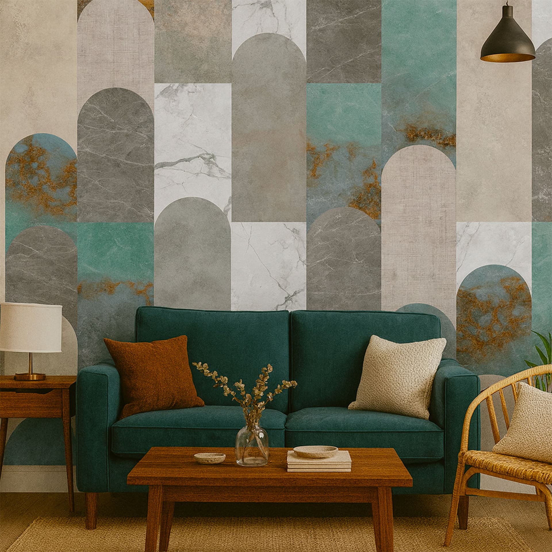 Pannello MARBLE 159x280cm di Carta da Parati TNT VINILICO a modulo raccordabile continuativo (3 teli/rotoli) - 3