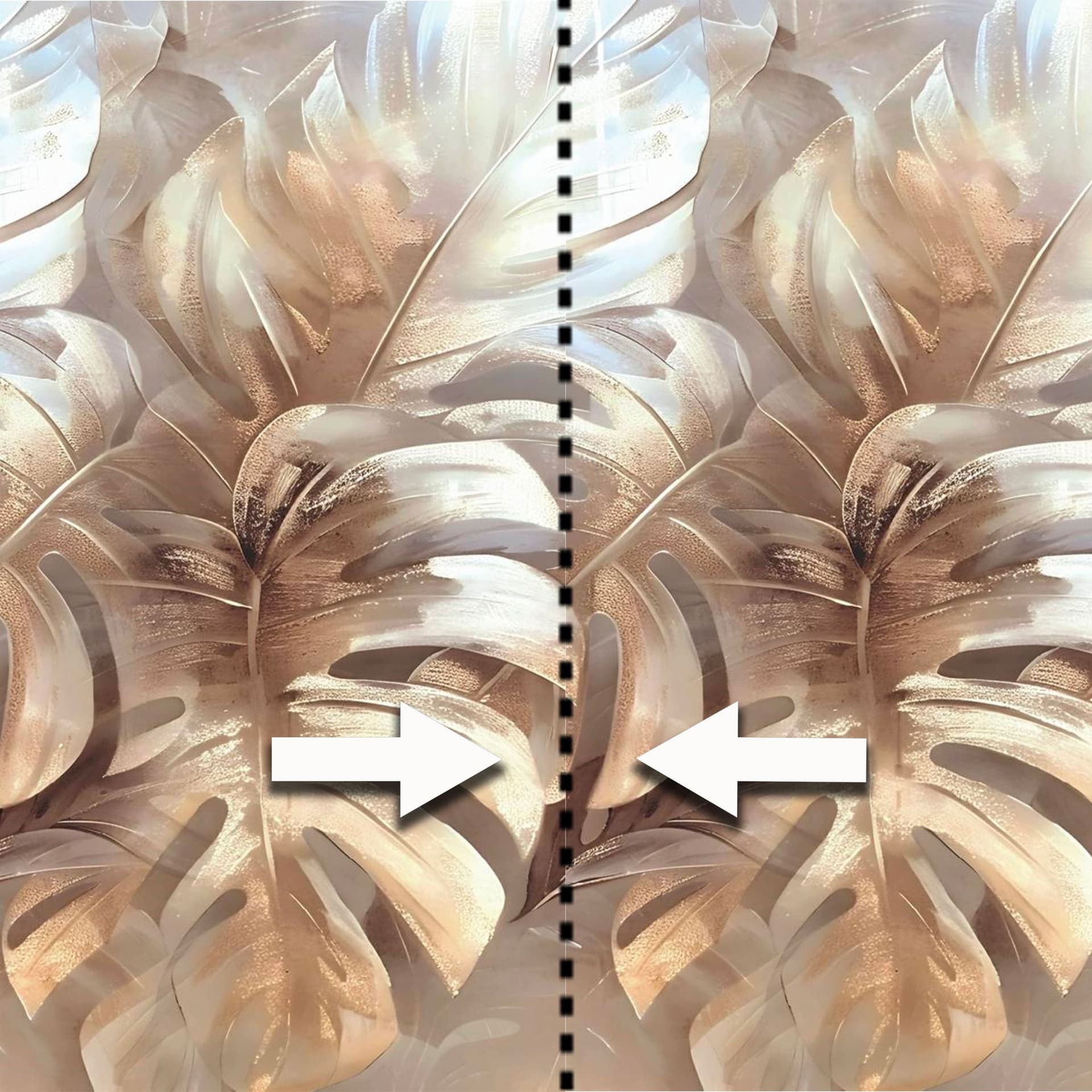 Pannello FOLIAGE TAUPE 159x280cm di Carta da Parati TNT VINILICO a modulo raccordabile continuativo (3 teli/rotoli) - 2