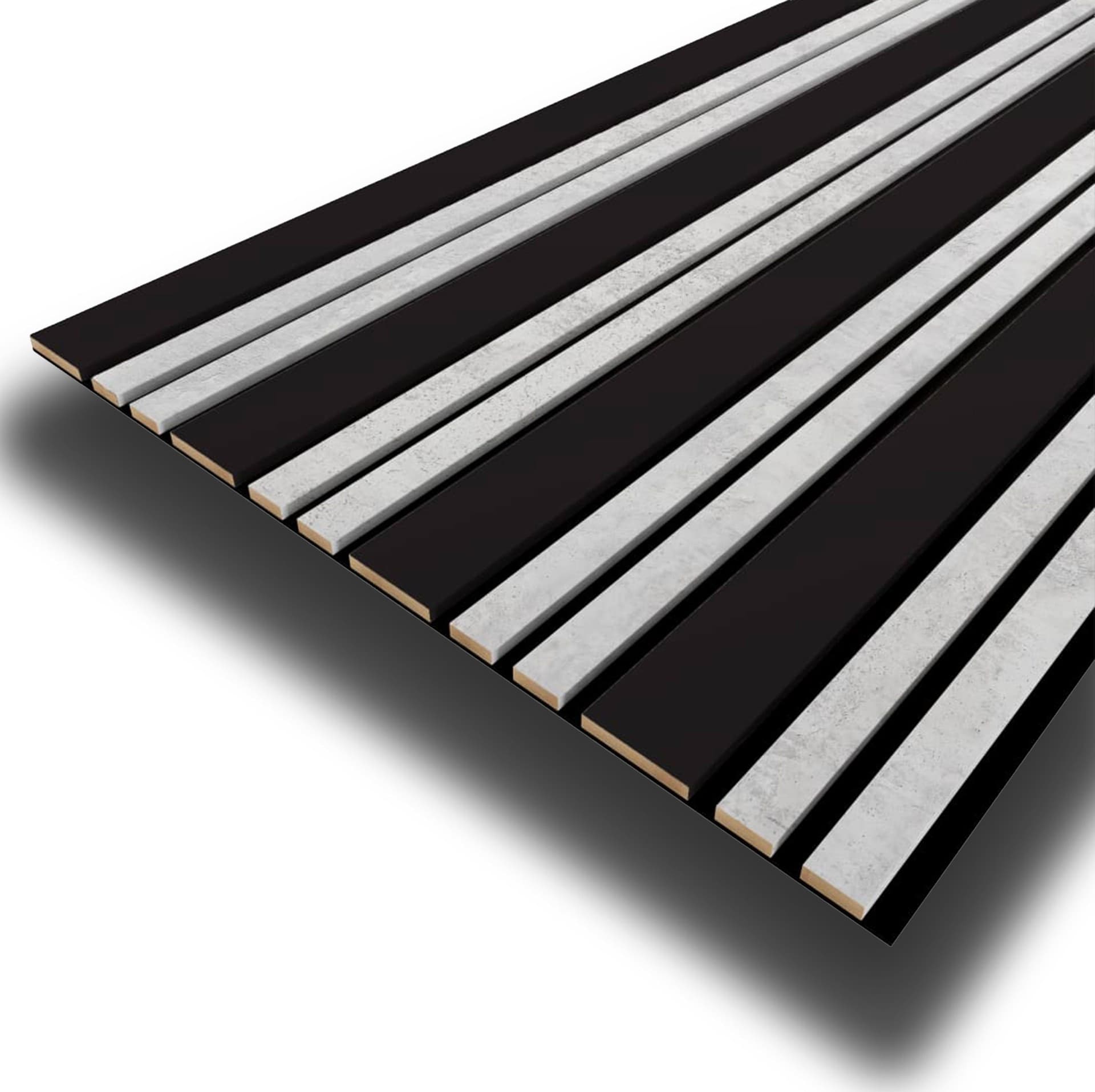 Pannello ACUSTICO arrotolabile (1,66mq) a Lamelli in Fibra di legno  mis. 9x600x2780mm BLACK + CHICAGO - 2