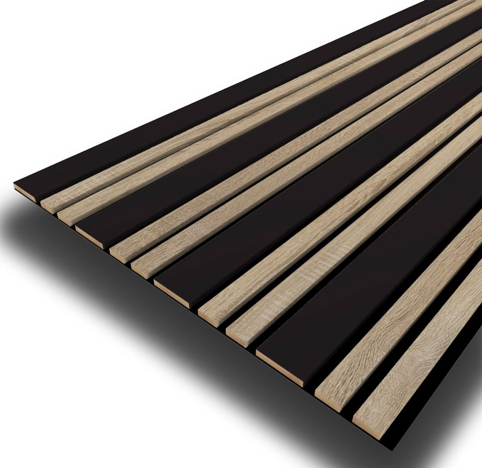 Pannello ACUSTICO arrotolabile (1,66mq) a Lamelli in Fibra di legno  mis. 9x600x2780mm BLACK + NATURALE - 3