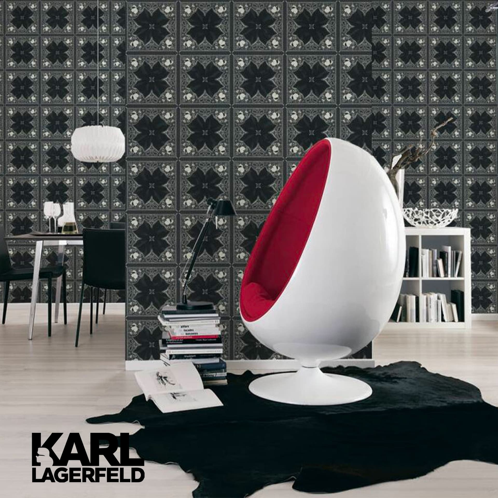 5,32mq Rotolo Carta da Parati griffata KARL LAGERFELD in TNT a rilievo multigloss PREMIUM 10,05x0,53mt cod. 37845-2 - 8