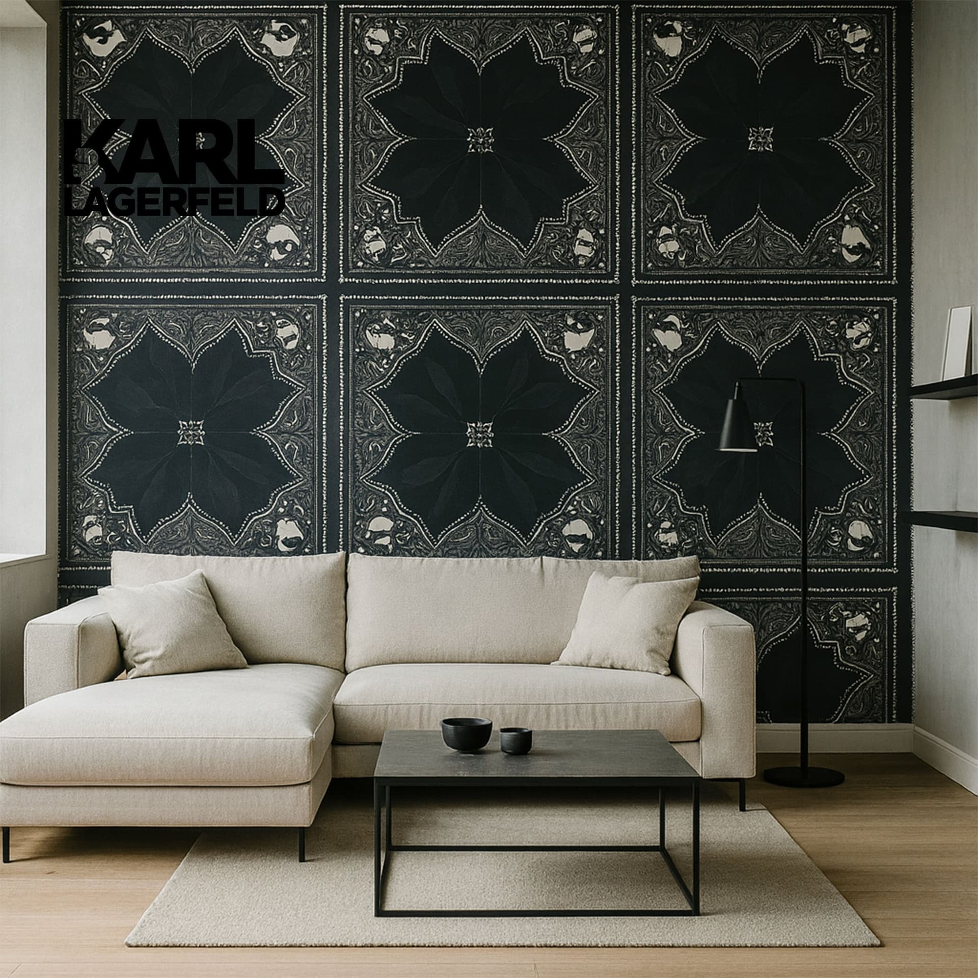 5,32mq Rotolo Carta da Parati griffata KARL LAGERFELD in TNT a rilievo multigloss PREMIUM 10,05x0,53mt cod. 37845-2 - 10