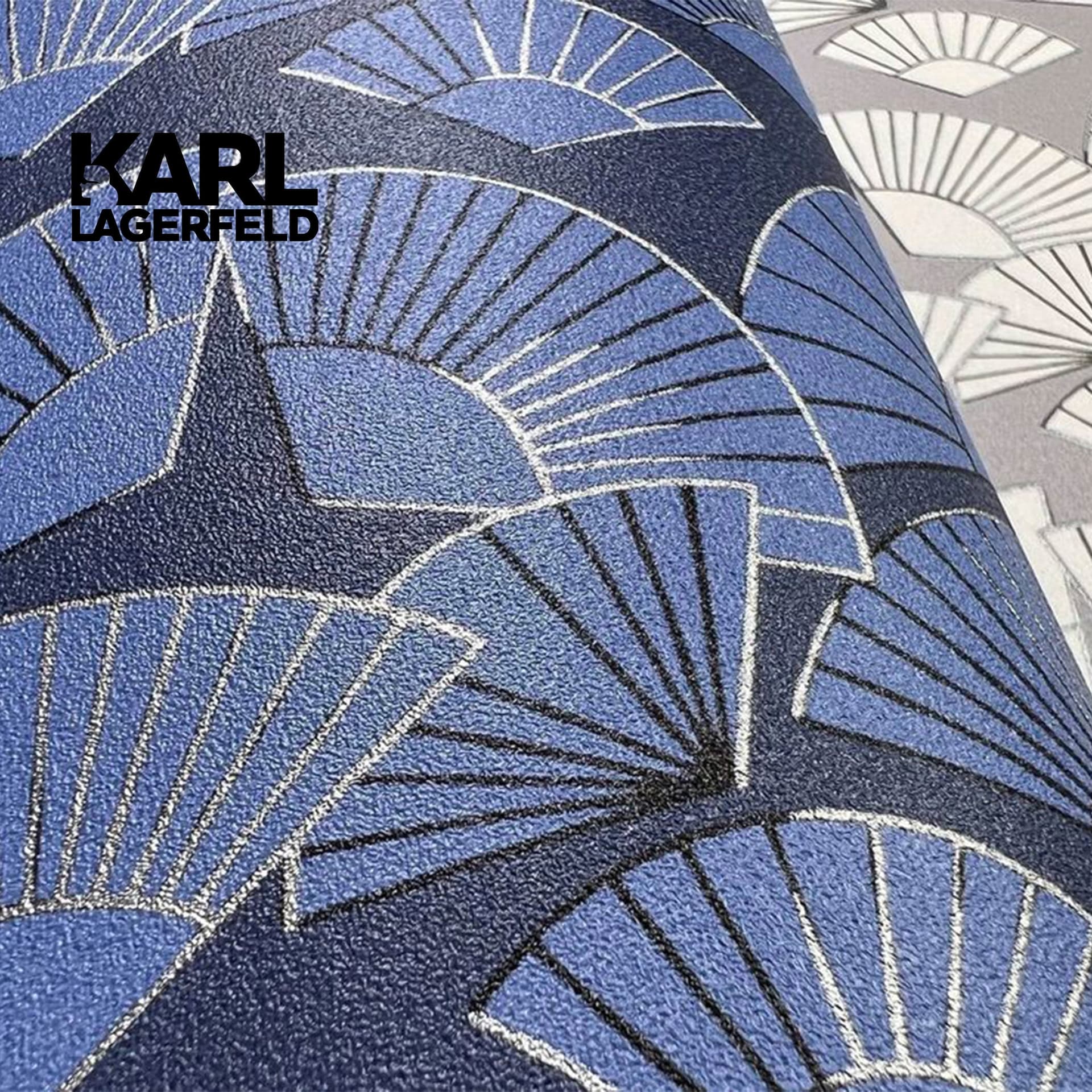 5,32mq Rotolo Carta da Parati griffata KARL LAGERFELD in TNT a rilievo multigloss PREMIUM 10,05x0,53mt cod. 37847-4 - 5