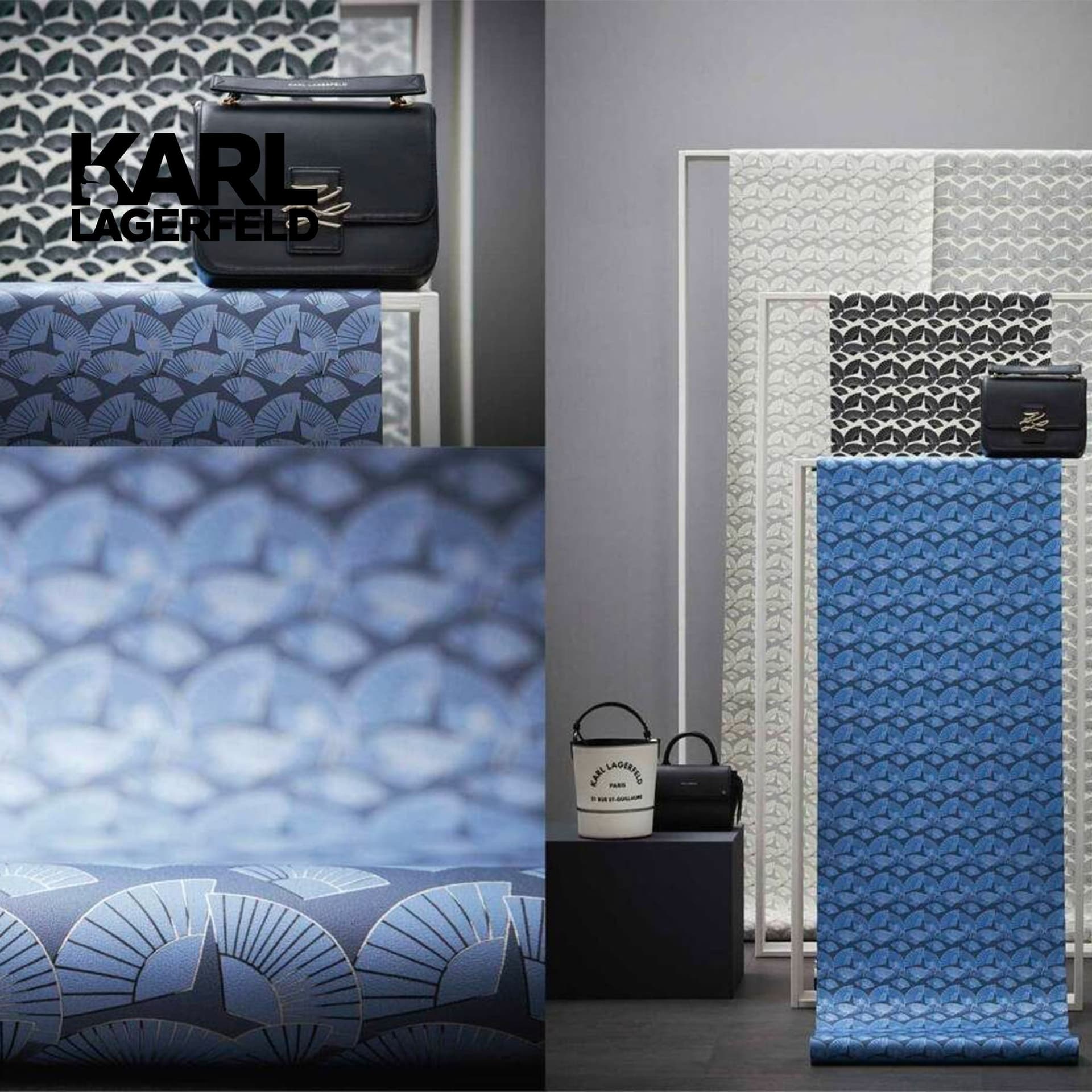 5,32mq Rotolo Carta da Parati griffata KARL LAGERFELD in TNT a rilievo multigloss PREMIUM 10,05x0,53mt cod. 37847-4 - 6