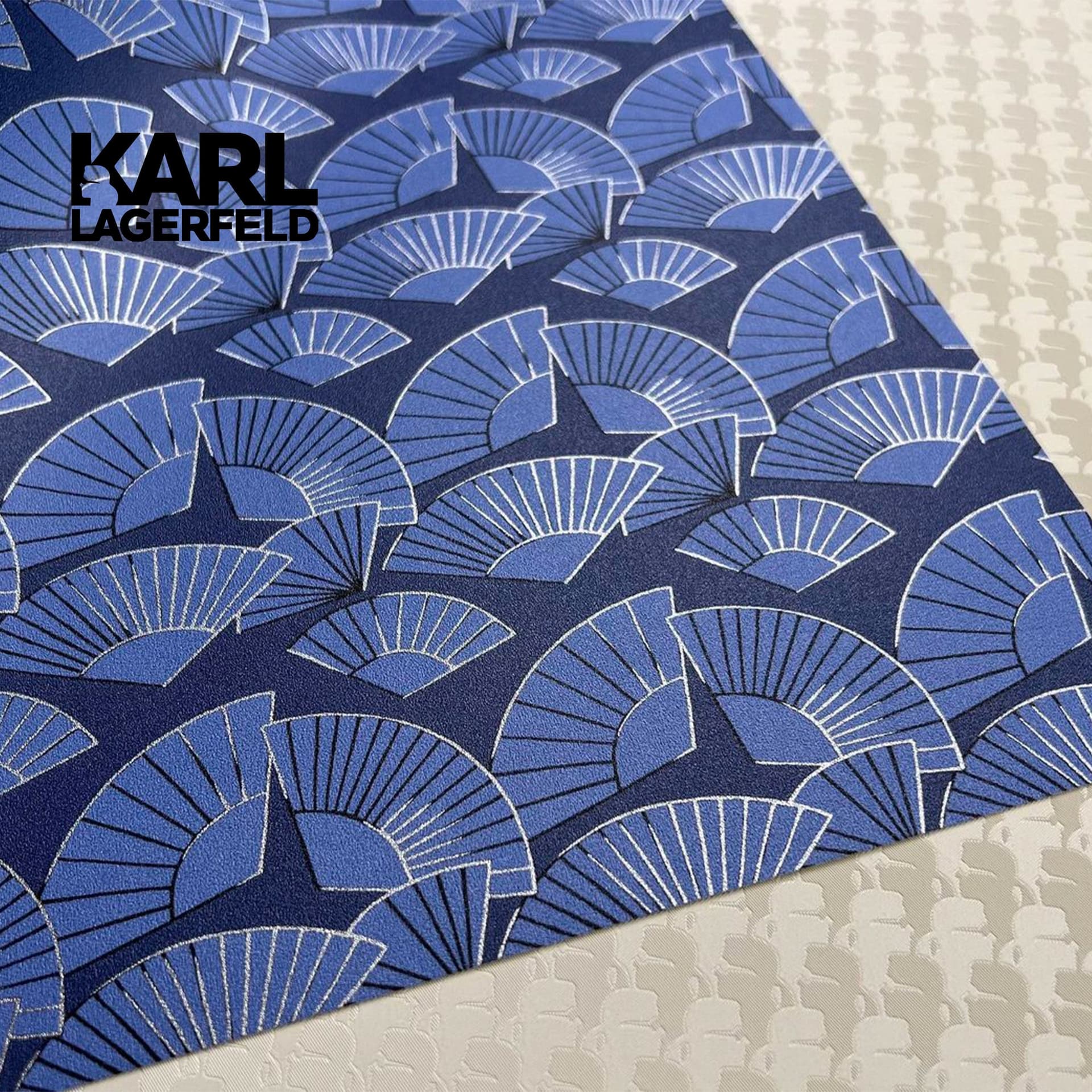 5,32mq Rotolo Carta da Parati griffata KARL LAGERFELD in TNT a rilievo multigloss PREMIUM 10,05x0,53mt cod. 37847-4 - 7