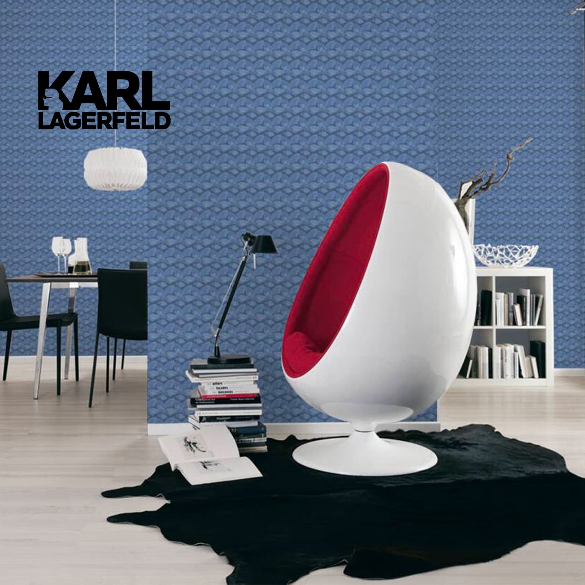 5,32mq Rotolo Carta da Parati griffata KARL LAGERFELD in TNT a rilievo multigloss PREMIUM 10,05x0,53mt cod. 37847-4 - 10