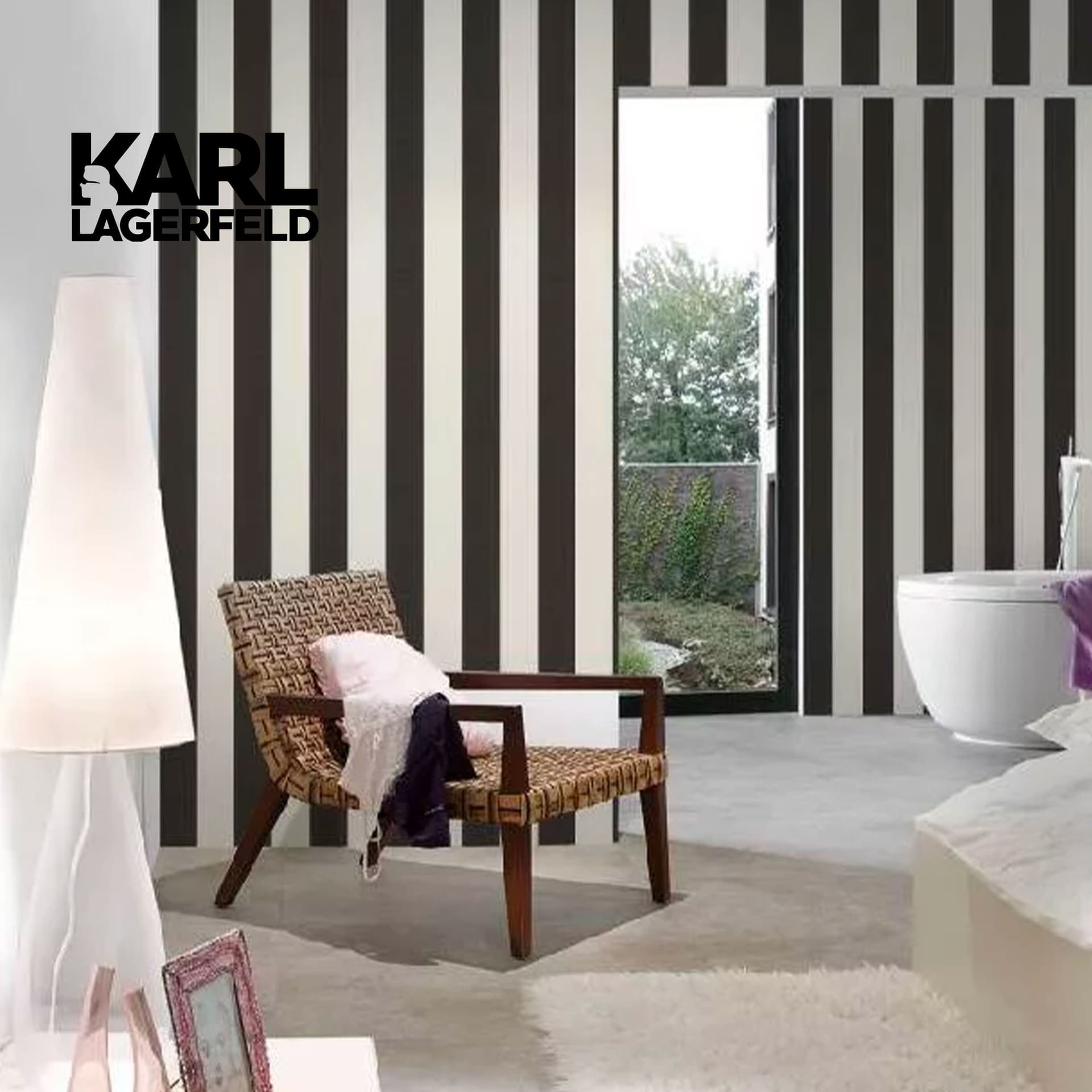 5,32mq Rotolo Carta da Parati griffata KARL LAGERFELD in TNT a rilievo multigloss PREMIUM 10,05x0,53mt cod. 37849-2 - 3