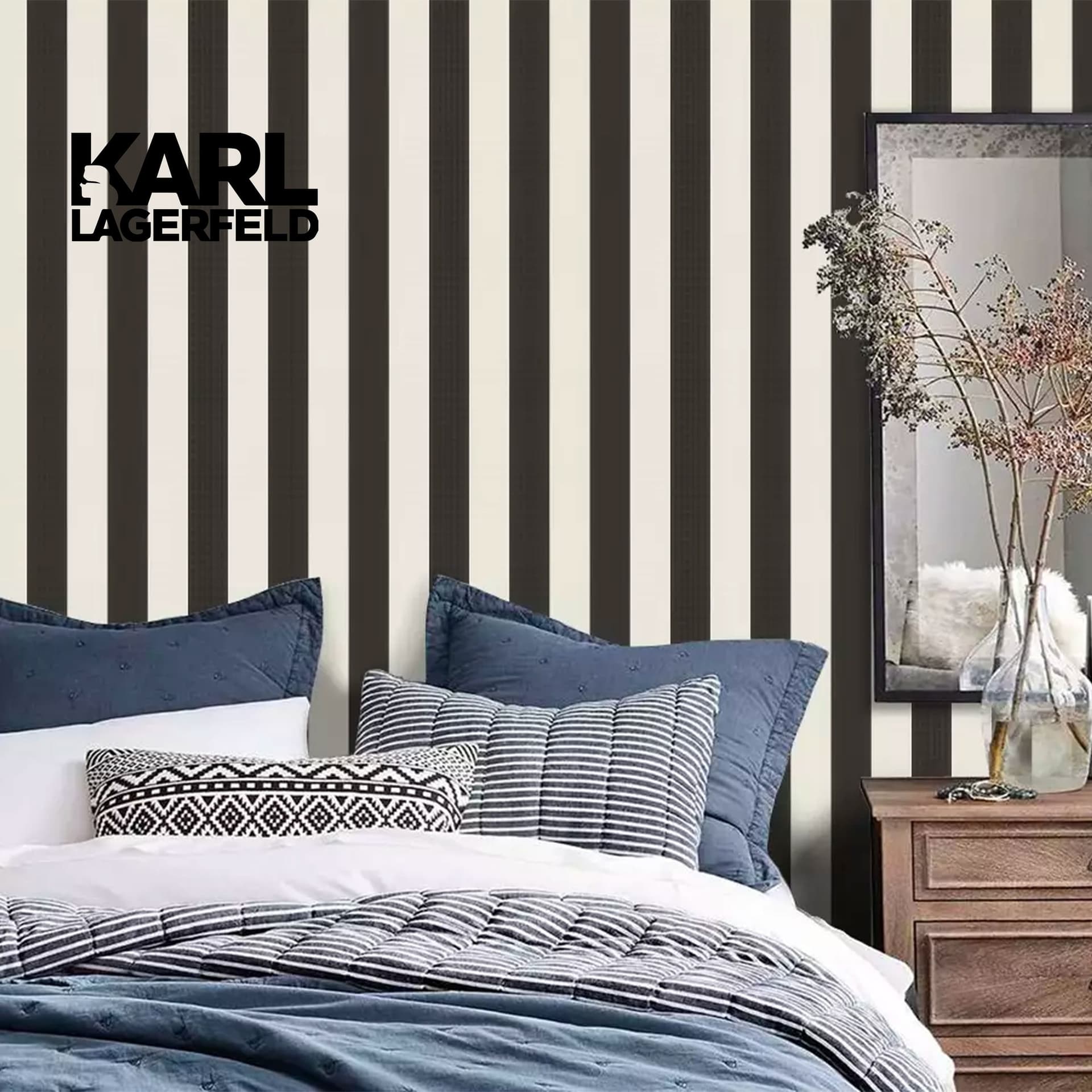 5,32mq Rotolo Carta da Parati griffata KARL LAGERFELD in TNT a rilievo multigloss PREMIUM 10,05x0,53mt cod. 37849-2 - 4