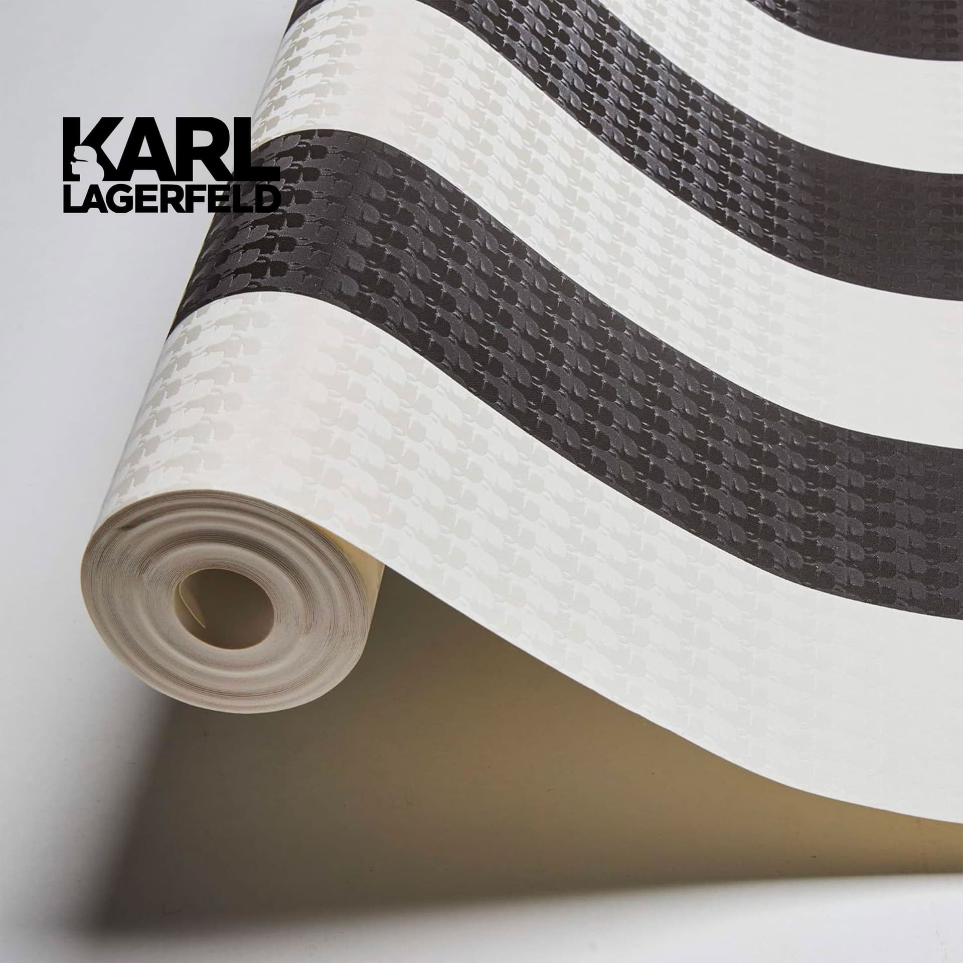 5,32mq Rotolo Carta da Parati griffata KARL LAGERFELD in TNT a rilievo multigloss PREMIUM 10,05x0,53mt cod. 37849-2 - 6