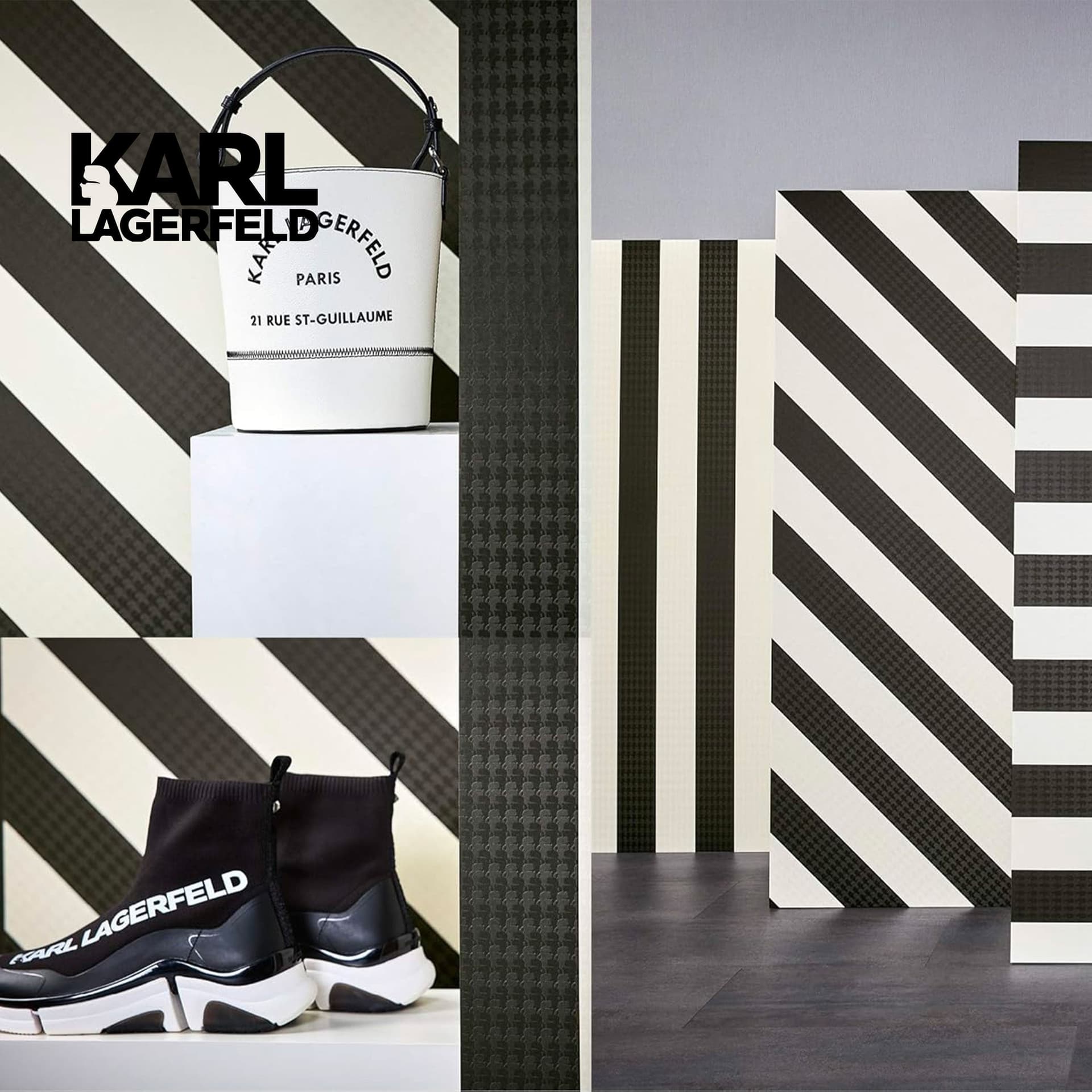 5,32mq Rotolo Carta da Parati griffata KARL LAGERFELD in TNT a rilievo multigloss PREMIUM 10,05x0,53mt cod. 37849-2 - 7