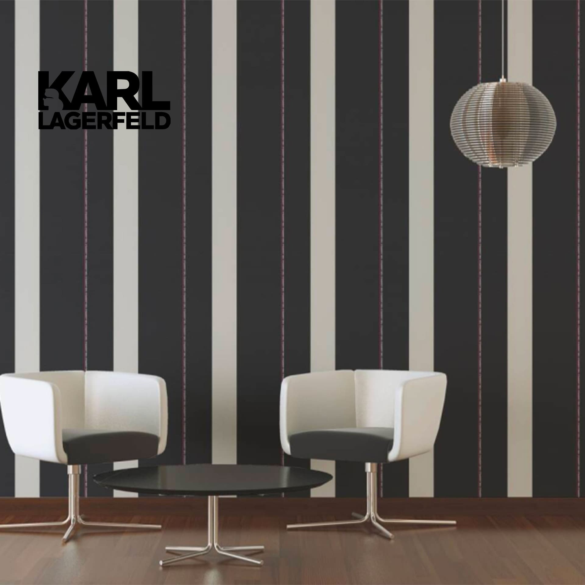 5,32mq Rotolo Carta da Parati griffata KARL LAGERFELD in TNT a rilievo multigloss PREMIUM 10,05x0,53mt cod. 37848-2 - 4