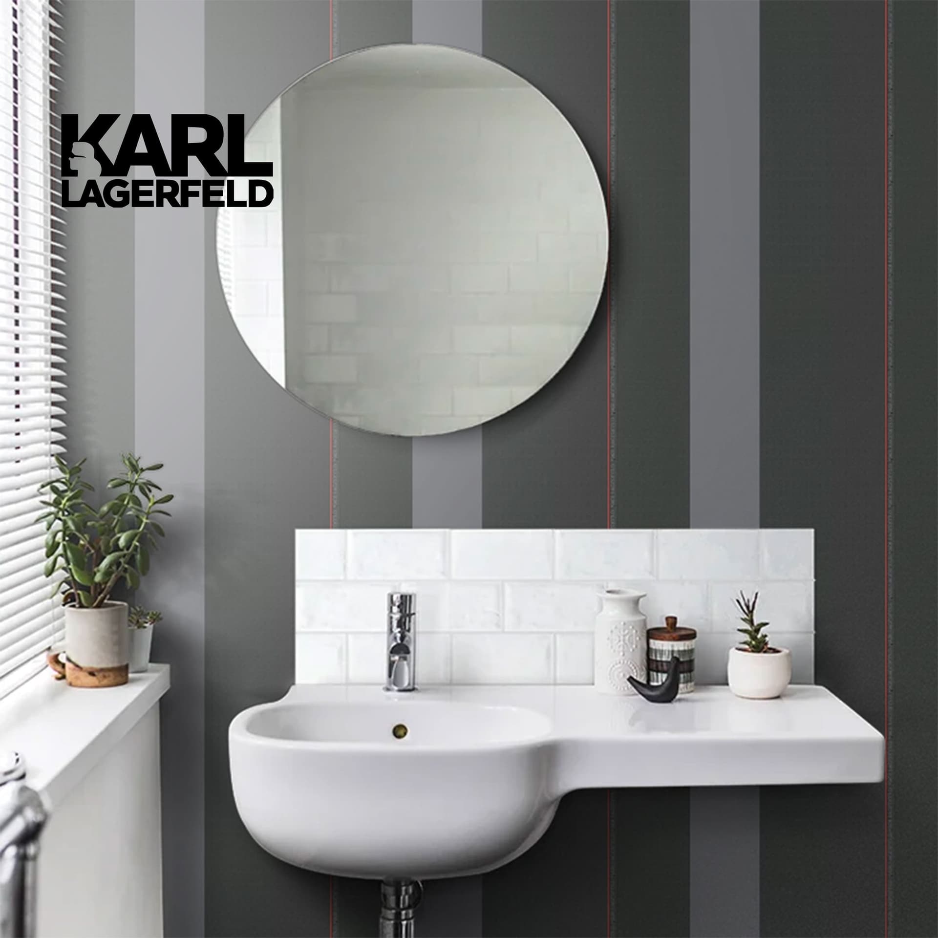 5,32mq Rotolo Carta da Parati griffata KARL LAGERFELD in TNT a rilievo multigloss PREMIUM 10,05x0,53mt cod. 37848-2 - 5