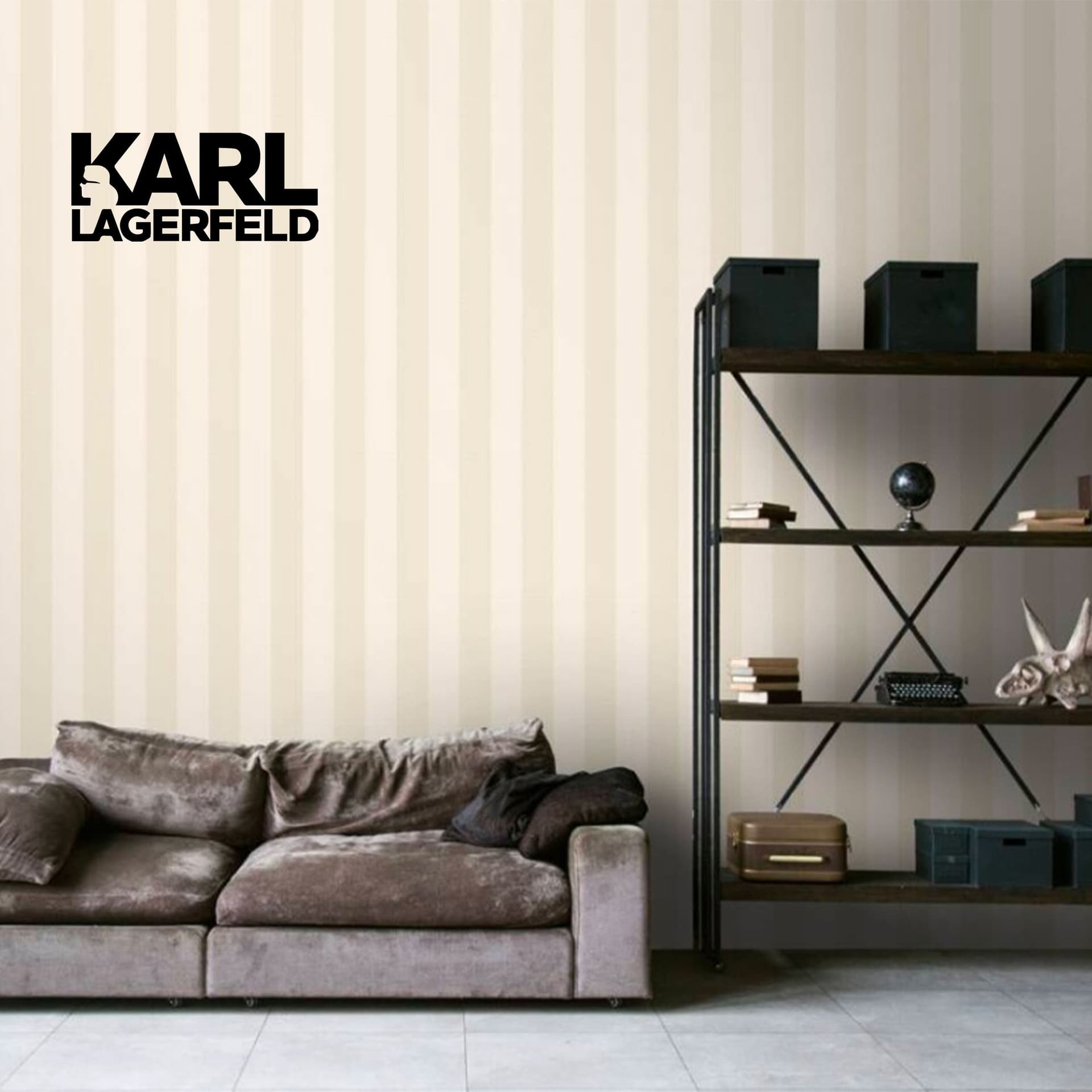 5,32mq Rotolo Carta da Parati griffata KARL LAGERFELD in TNT a rilievo multigloss PREMIUM 10,05x0,53mt cod. 37849-5 - 3