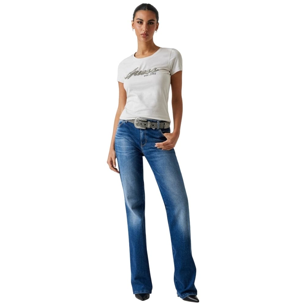 T-shirt Guess Stone Strass Logo Contemporanea Slim Fit - 2