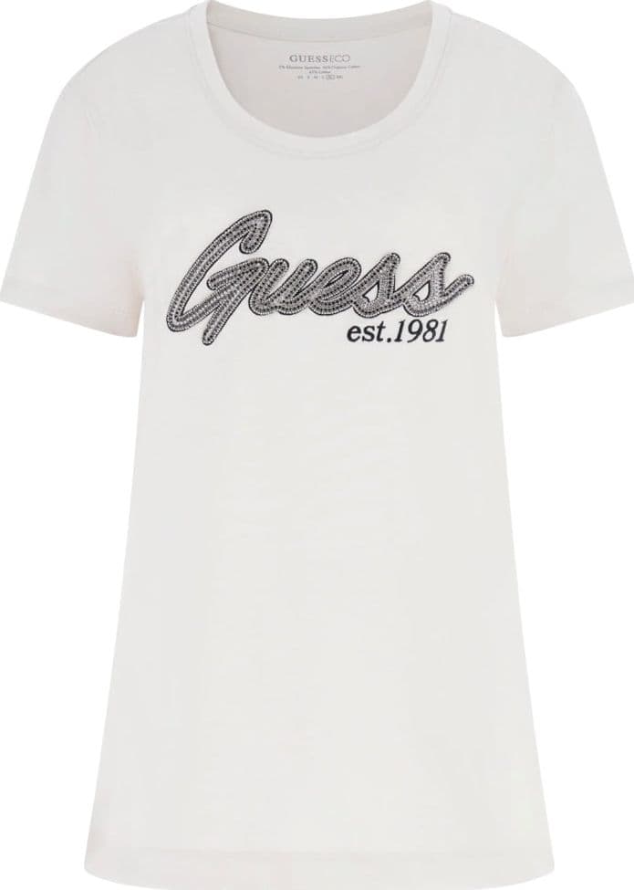 T-shirt Guess Stone Strass Logo Contemporanea Slim Fit - 4