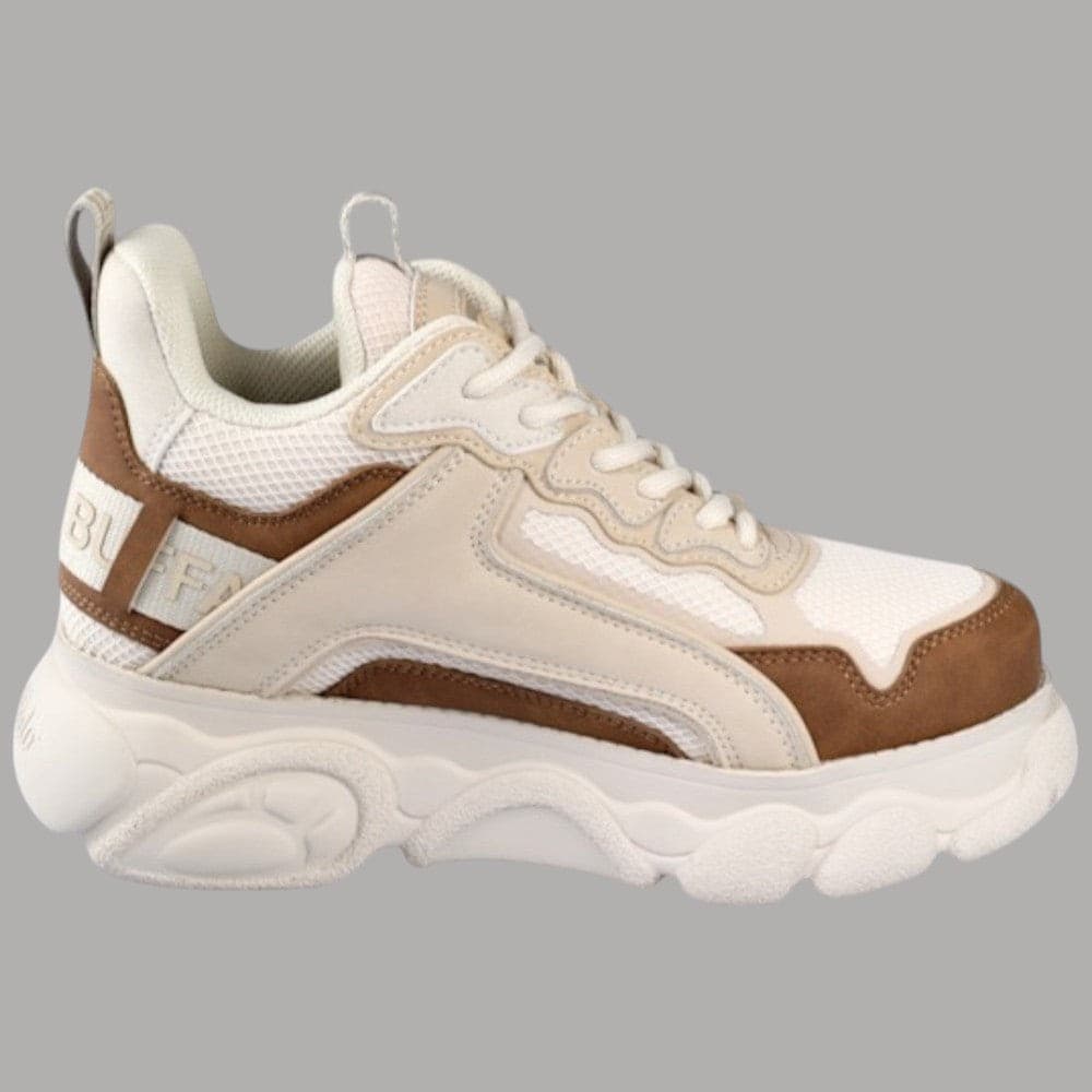 Buffalo Sneakers Vegan CLD CHAI Donna Alte Plateau 5cm Soletta Rimovibile Beige - 4