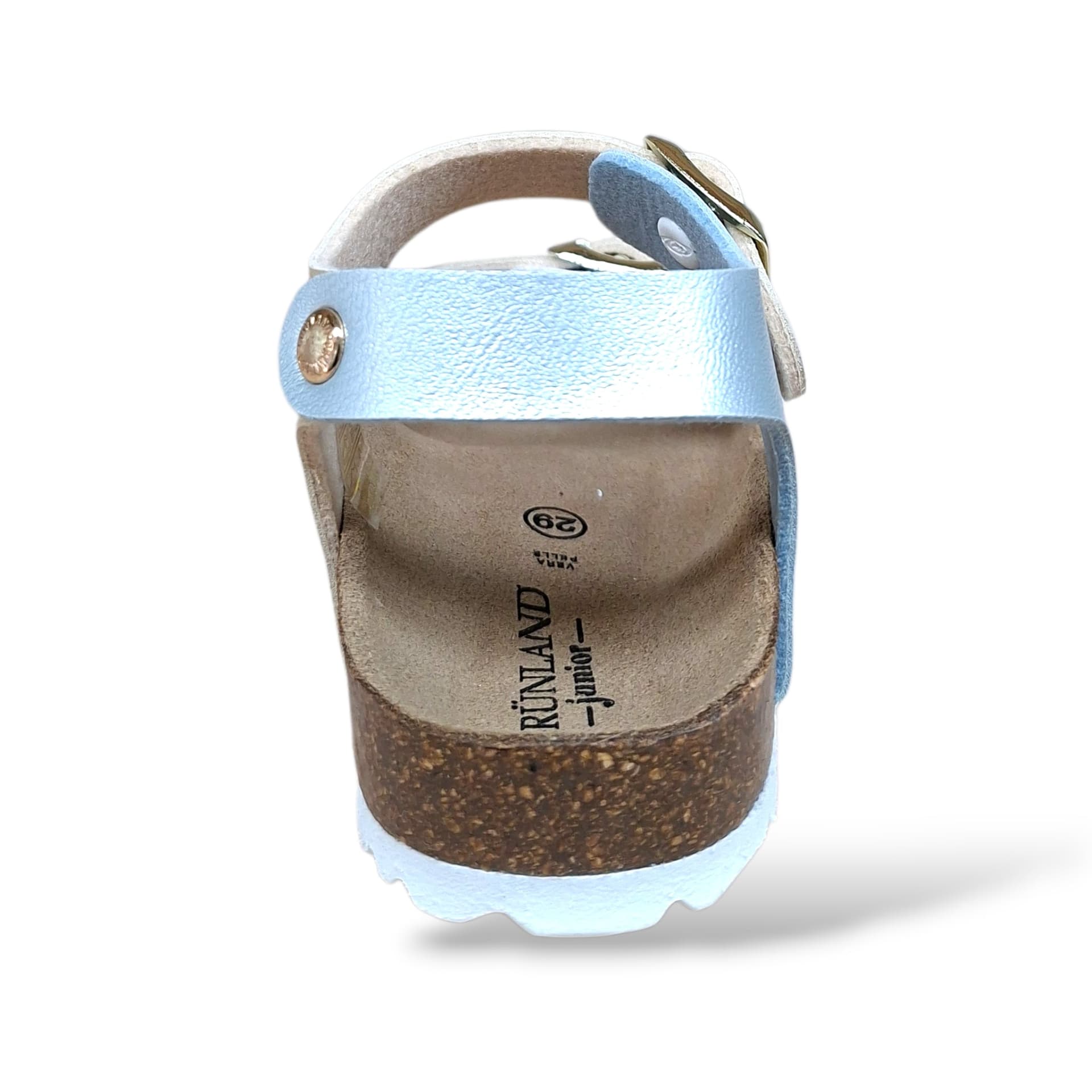 Sandalo Bio Sughero Bambine e Ragazze Grunland Junior Luce Argento Multi – Fibia Sottopiede Sughero EVA - 3