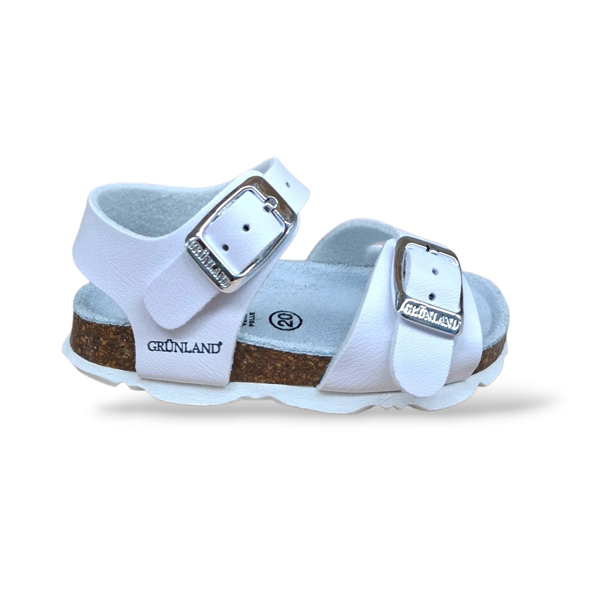 Sandalo Bio Sughero Bambine Grunland Junior Aria Bianco – Primi Passi Fibia EVA Cerimonia - 6