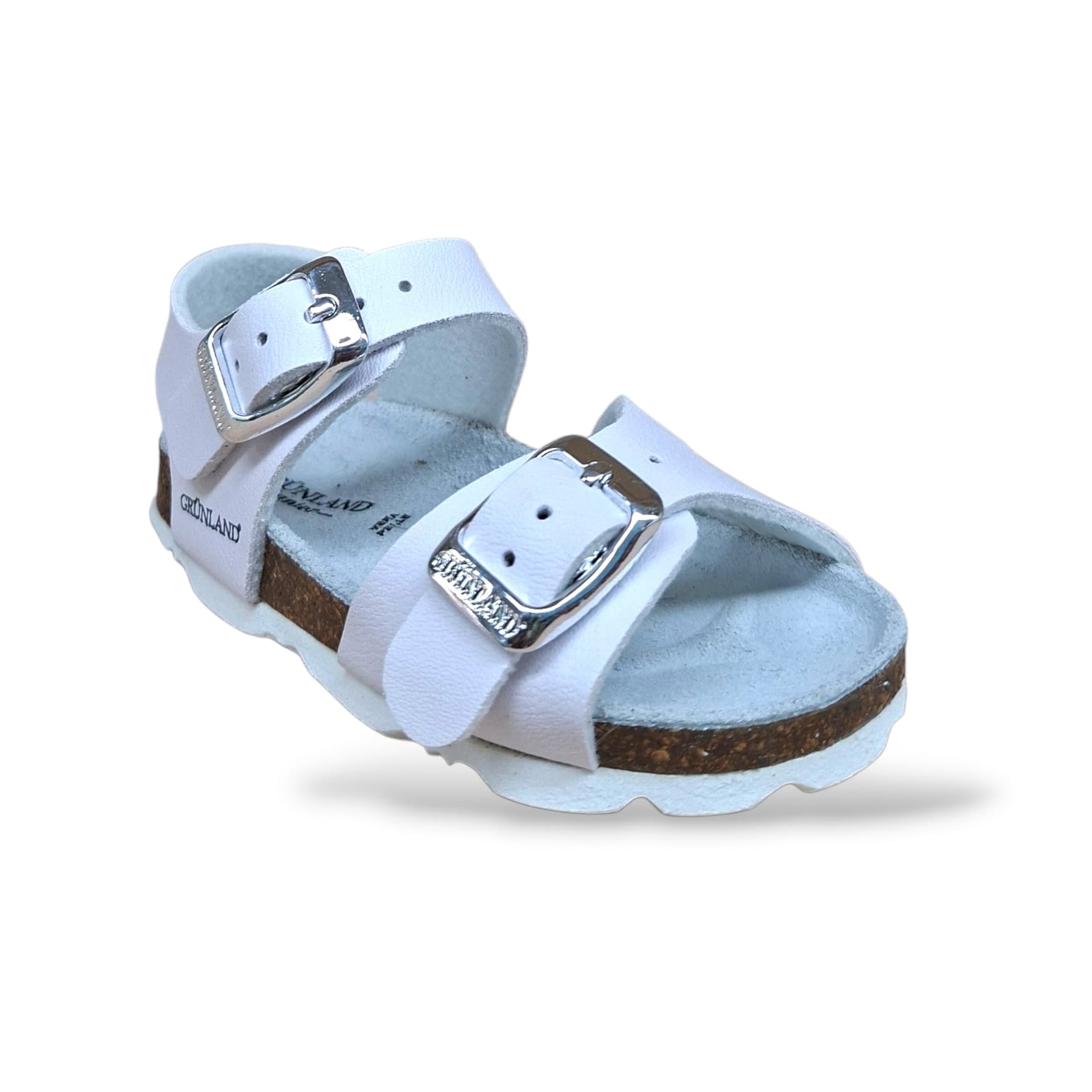 Sandalo Bio Sughero Bambine Grunland Junior Aria Bianco – Primi Passi Fibia EVA Cerimonia - 2
