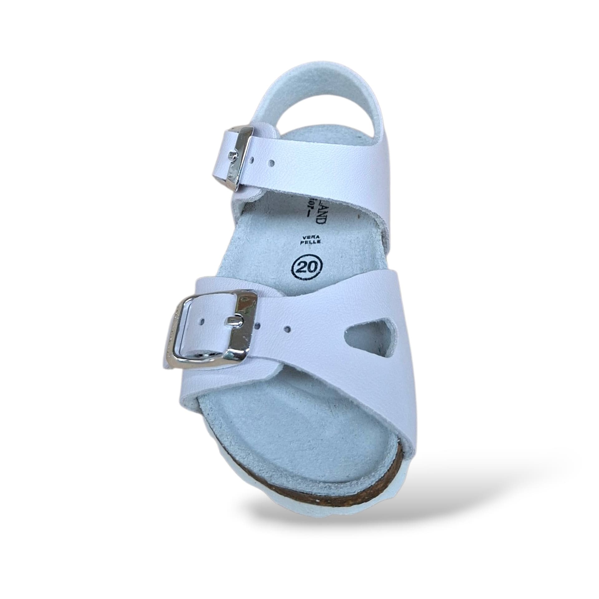 Sandalo Bio Sughero Bambine Grunland Junior Aria Bianco – Primi Passi Fibia EVA Cerimonia - 4