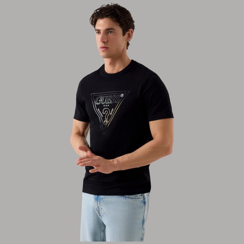 T-shirt Guess Uomo Slim Logo Triangolare Stampa Iconica - 17