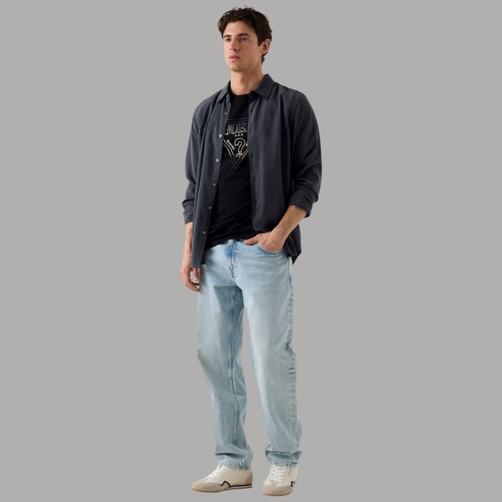 T-shirt Guess Uomo Slim Logo Triangolare Stampa Iconica - 11