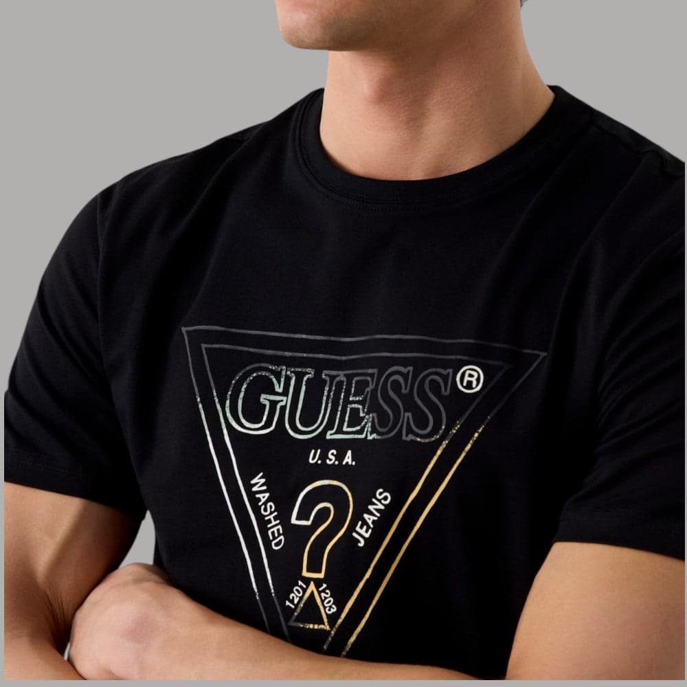 T-shirt Guess Uomo Slim Logo Triangolare Stampa Iconica - 13