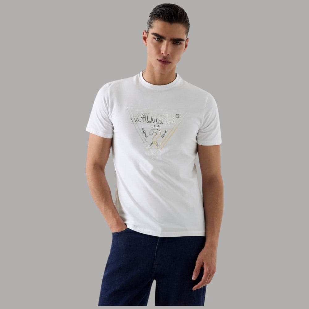T-shirt Guess Uomo Slim Logo Triangolare Stampa Iconica - 6
